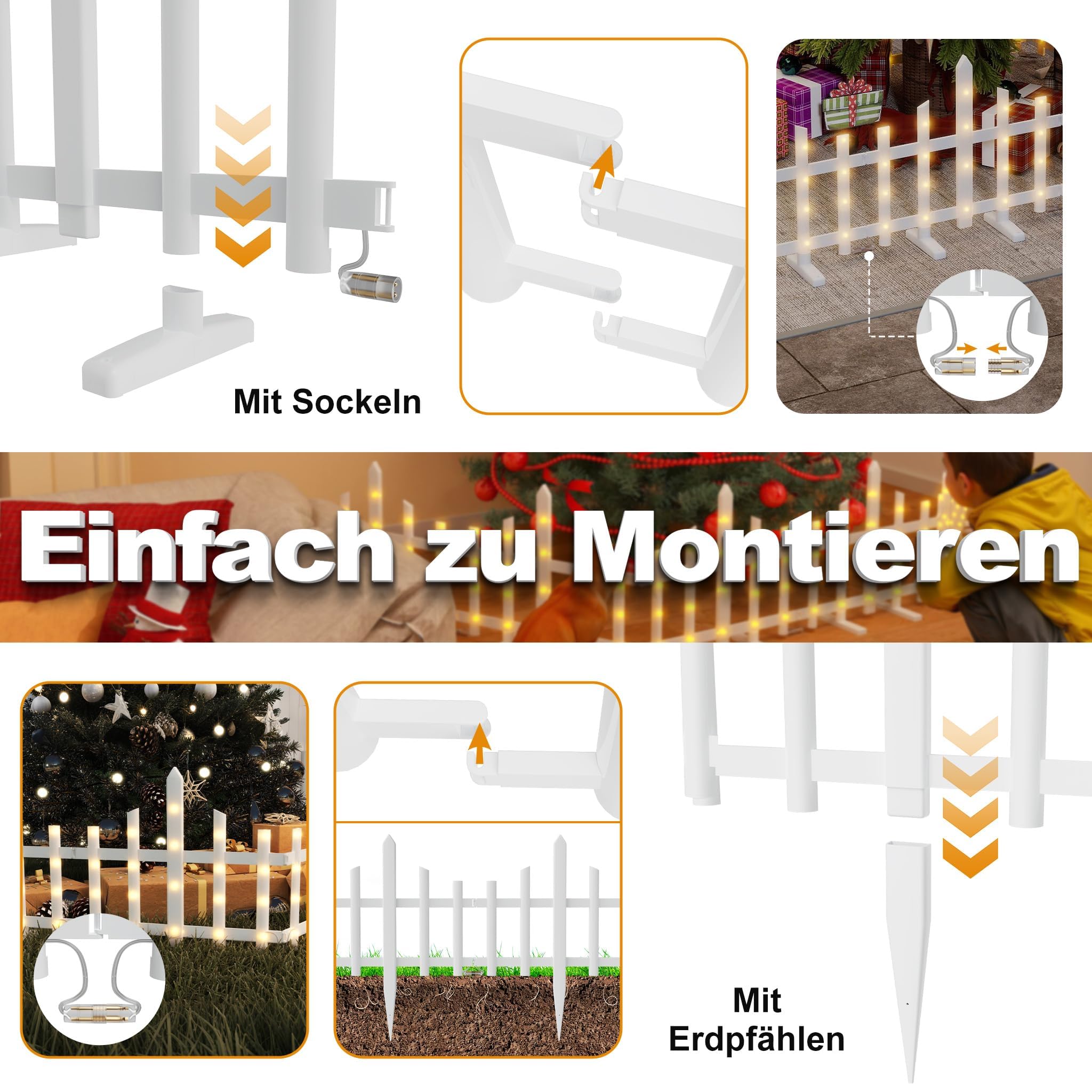 fivmen-weihnachtsbaum-zaun-wei-mit-led-10x-mini-gartenzaun-wellenf-rmig image 7