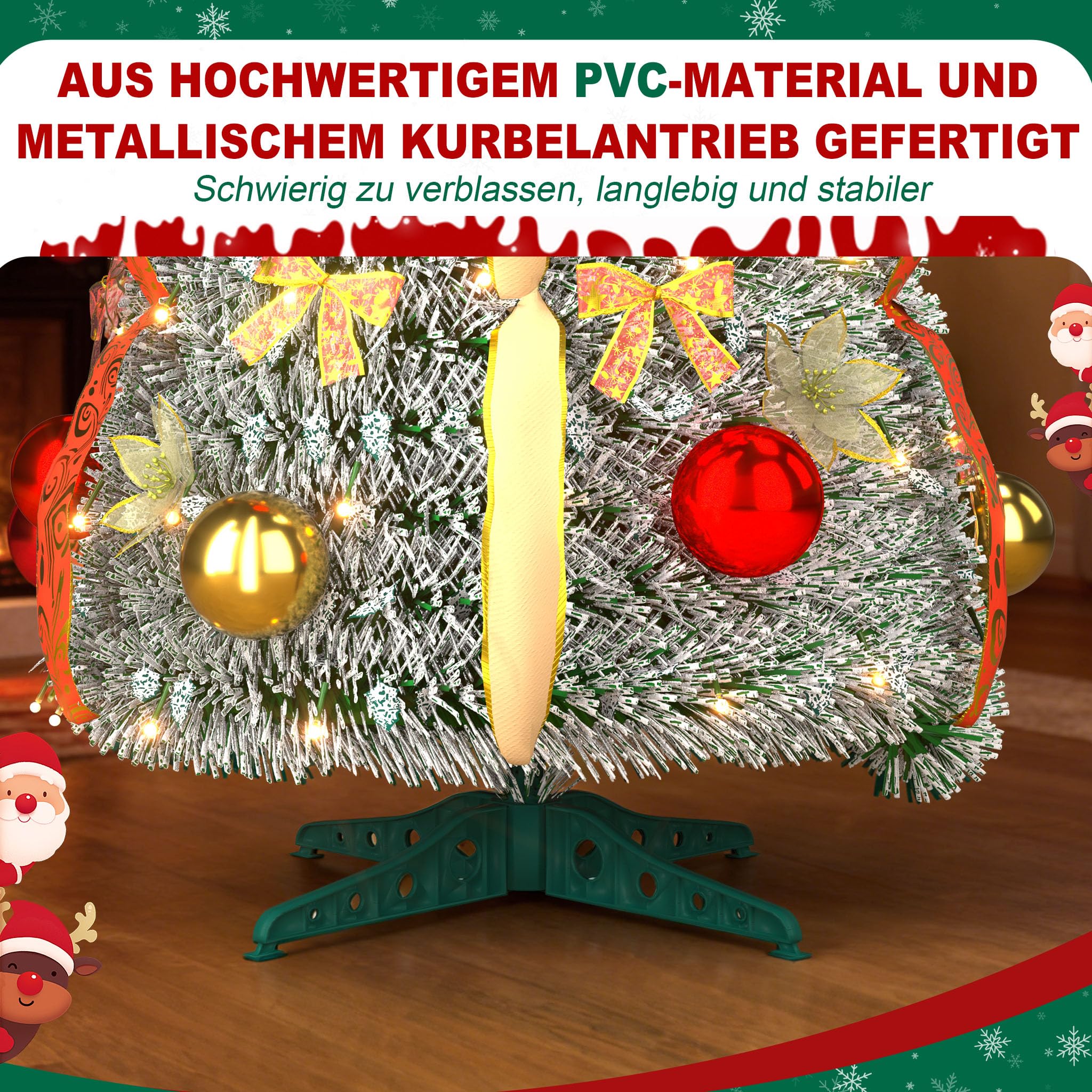 fivmen-pop-up-weihnachtsbaum-180-cm-mit-150-led-warmwei-rot-gold image 5