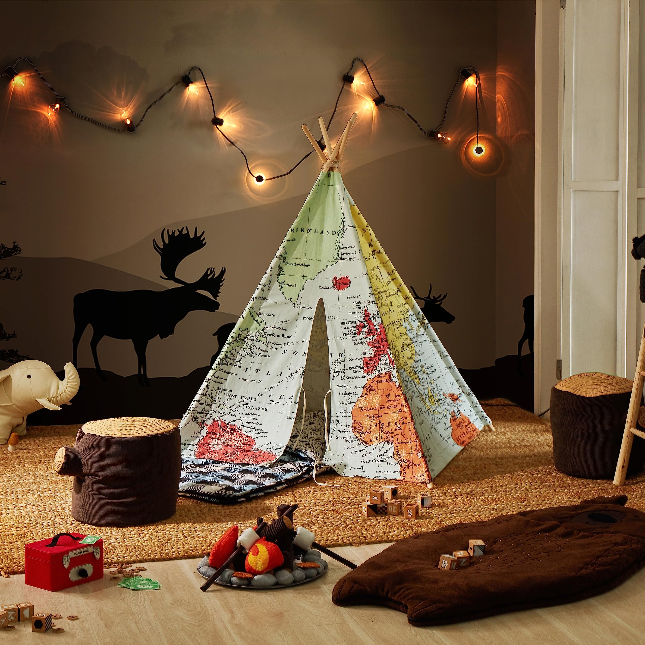 lemodo-sunny-tipizelt-kinder-weltkarte-baumwolle-120x120cm image 8