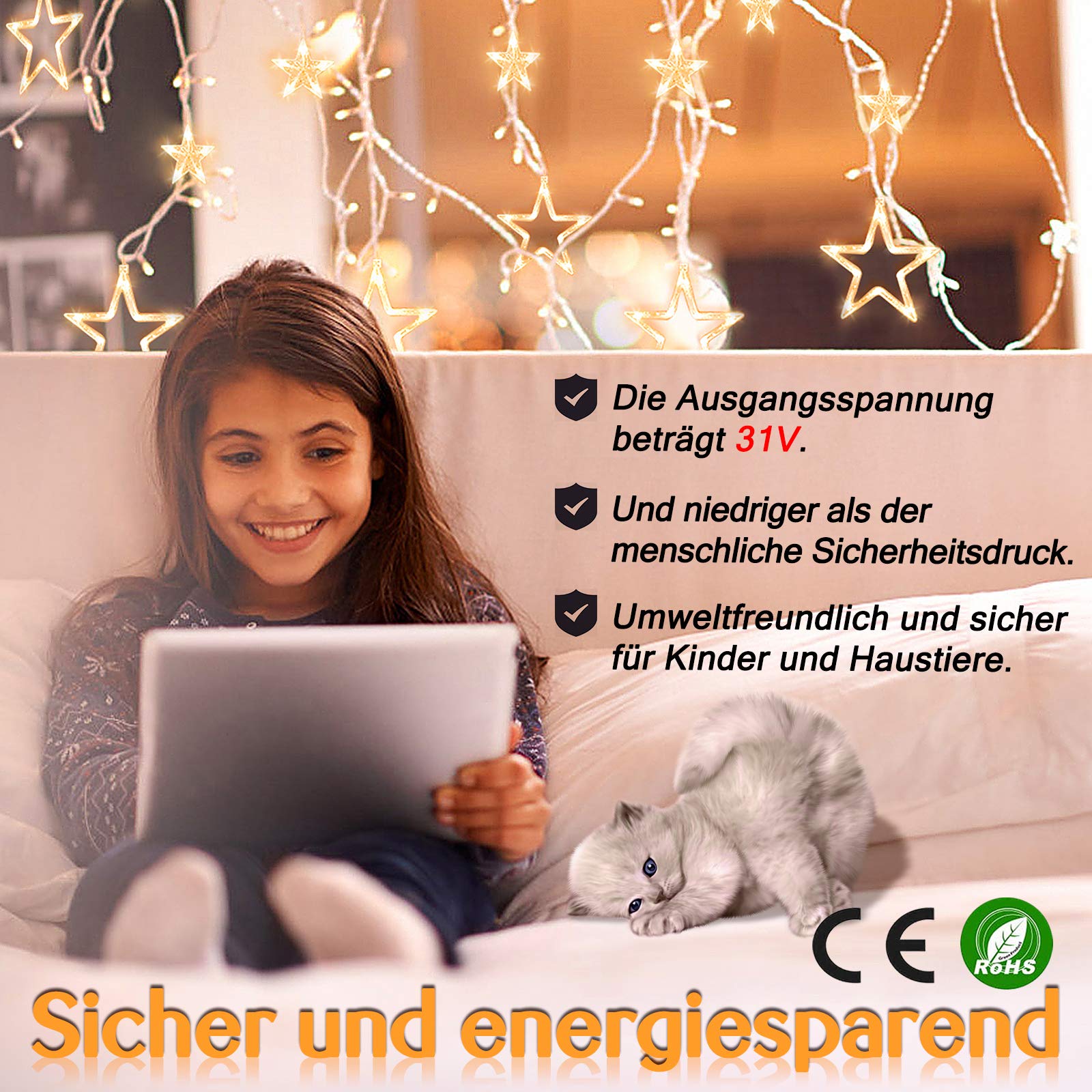 fivmen-sterne-lichterkette-3-m-138-led-warmwei-mit-fernbedienung image 7