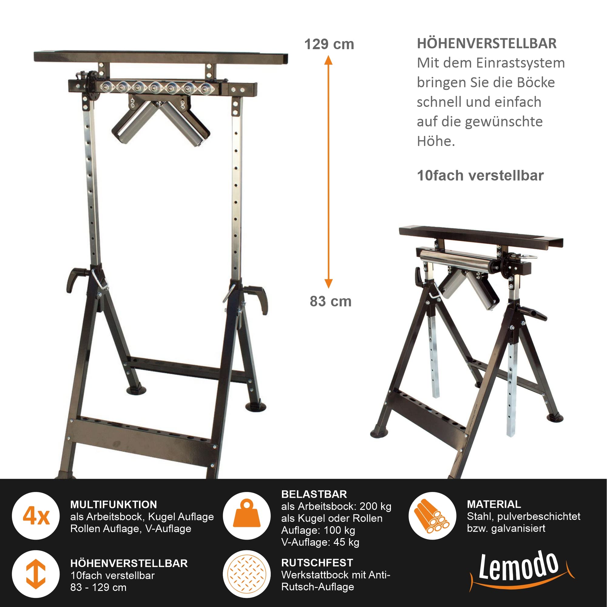 lemodo-multifunktions-arbeitsbock-4-in-1-bis-200-kg-83-129-cm-stahl image 3