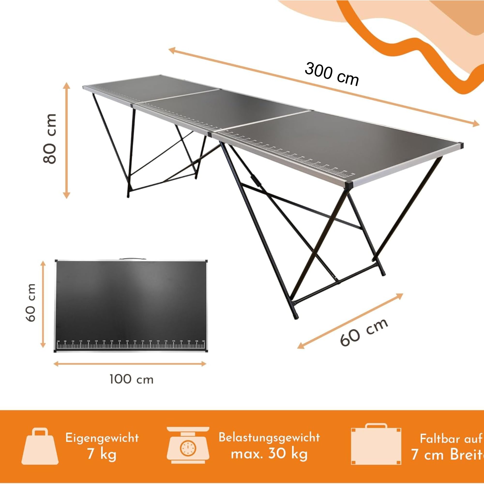 lemodo-tapeziertisch-klappbar-300-x-60-cm-mehrzwecktisch-mdf-bis-30-kg image 2