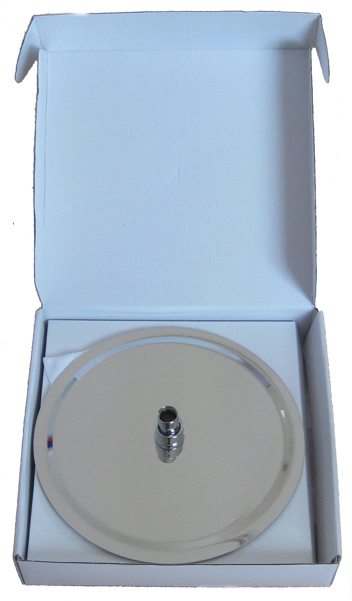 gr-nblatt-kopfbrause-edelstahl-300-mm-rund-extraslim-2mm-regenbrause image 2