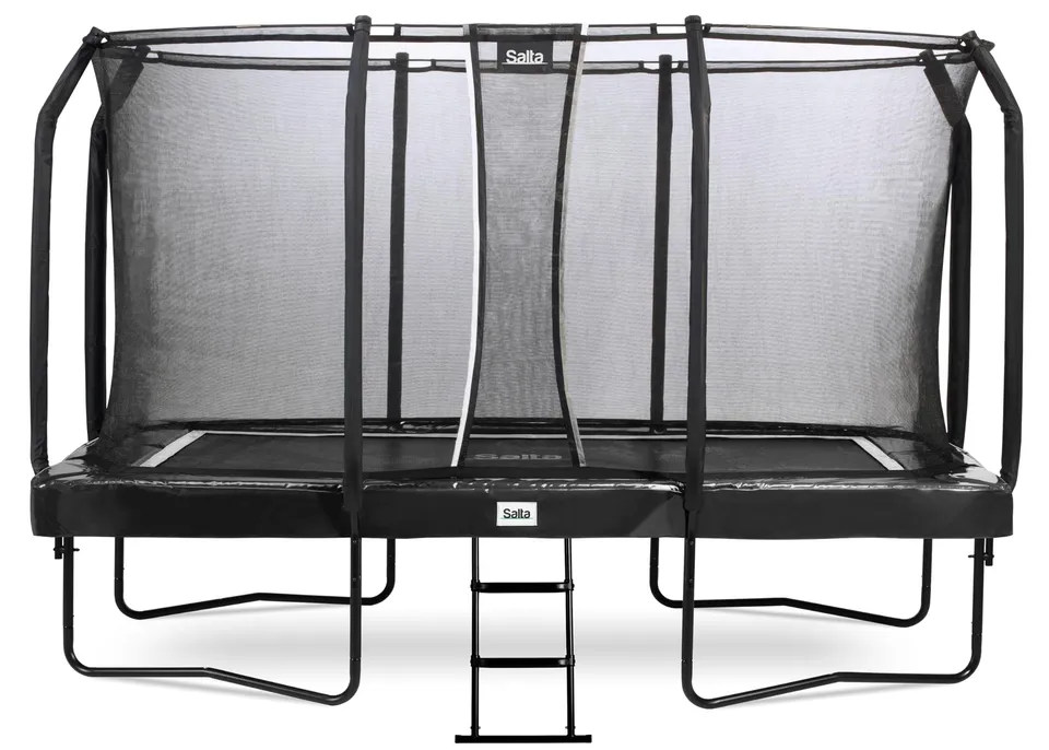 salta-first-class-trampolin-rechteckig-366x214-cm-schwarz-mit-netz-und-leiter image 1