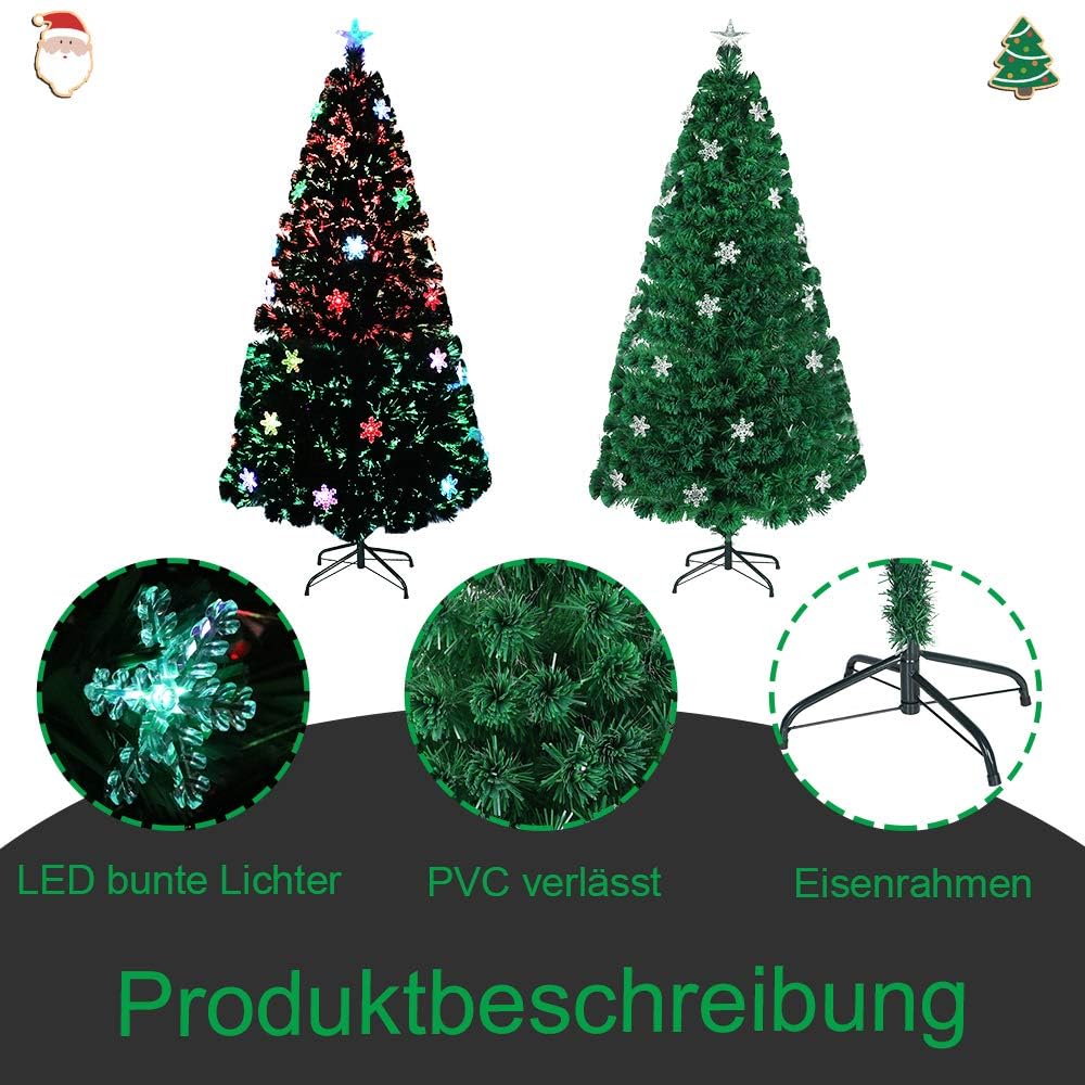 fivmen-k-nstlicher-weihnachtsbaum-240-cm-glasfaser-farbwechsel image 4