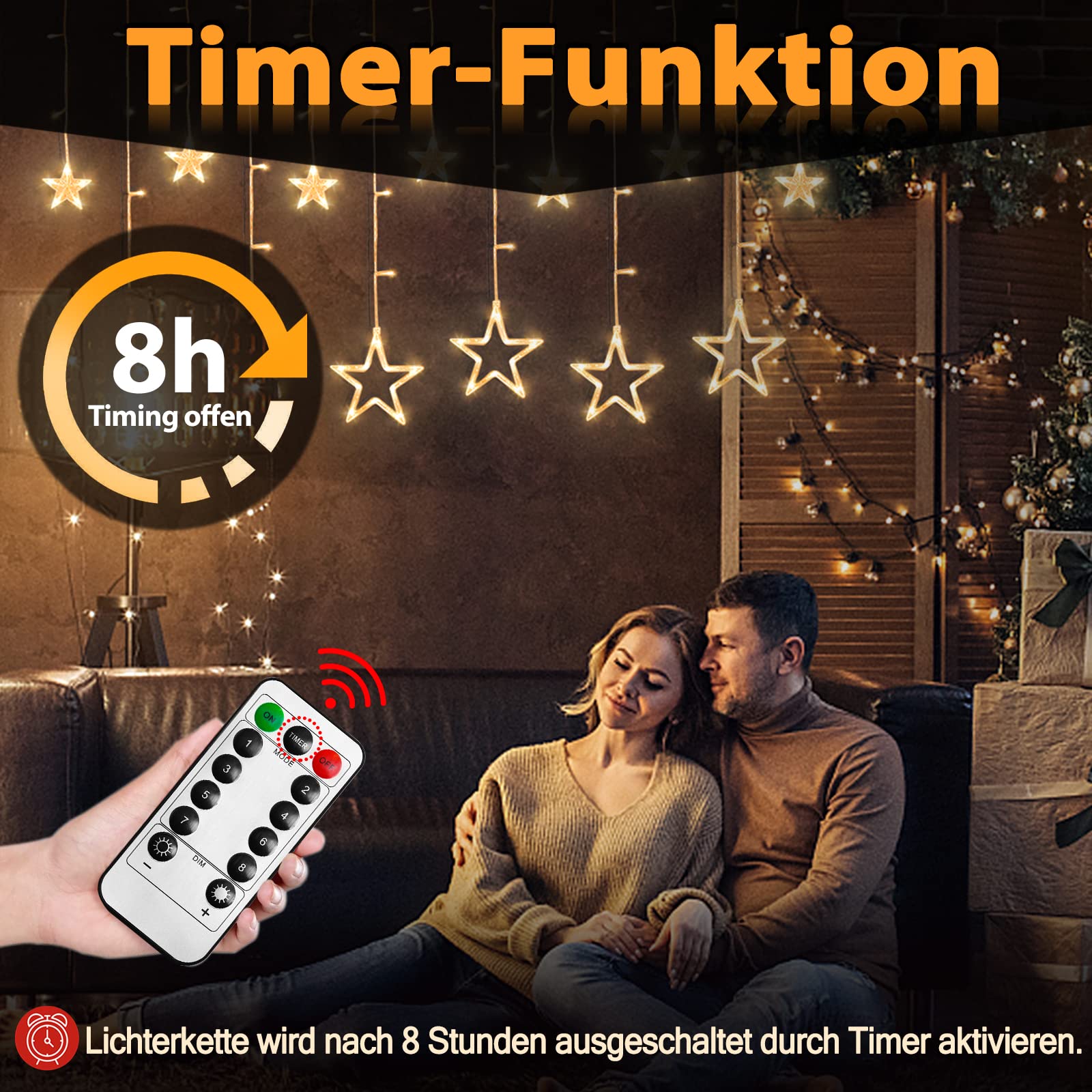 fivmen-sterne-lichterkette-3-m-138-led-warmwei-mit-fernbedienung image 5