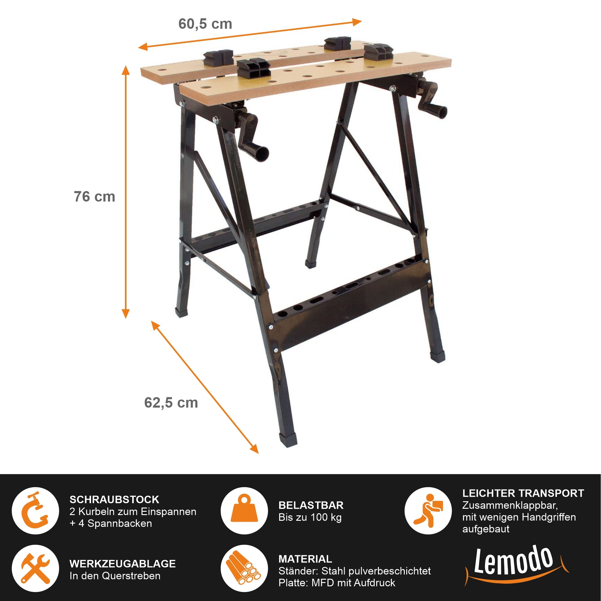 lemodo-werkbank-klappbar-60-5-cm-spanntisch-100-kg image 2