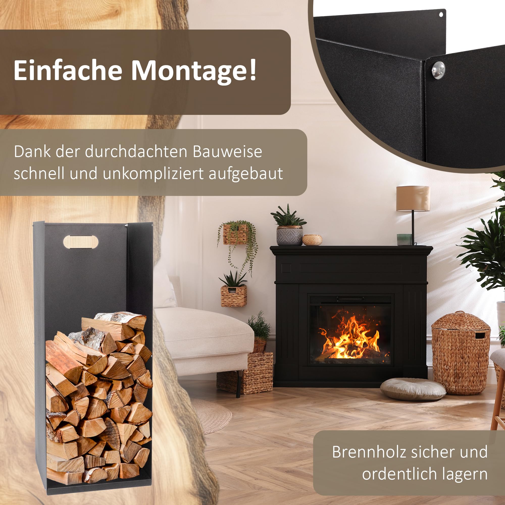 lemodo-kaminholzregal-metall-75-cm-schwarz-f-r-brennholz-und-briketts image 2