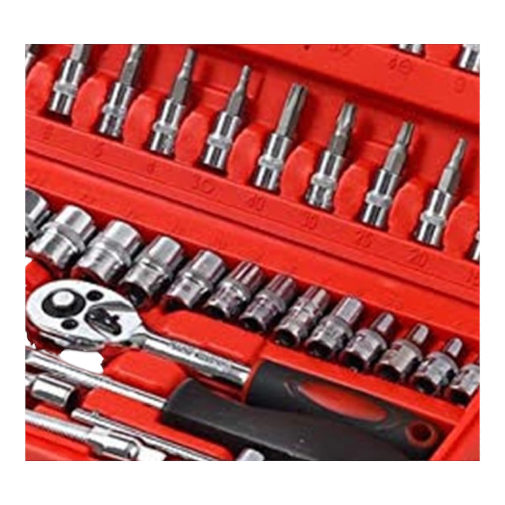 p-k-46-teiliger-knarrenkasten-1-4-zoll-steckschl-sselsatz-im-werkzeugkoffer image 2