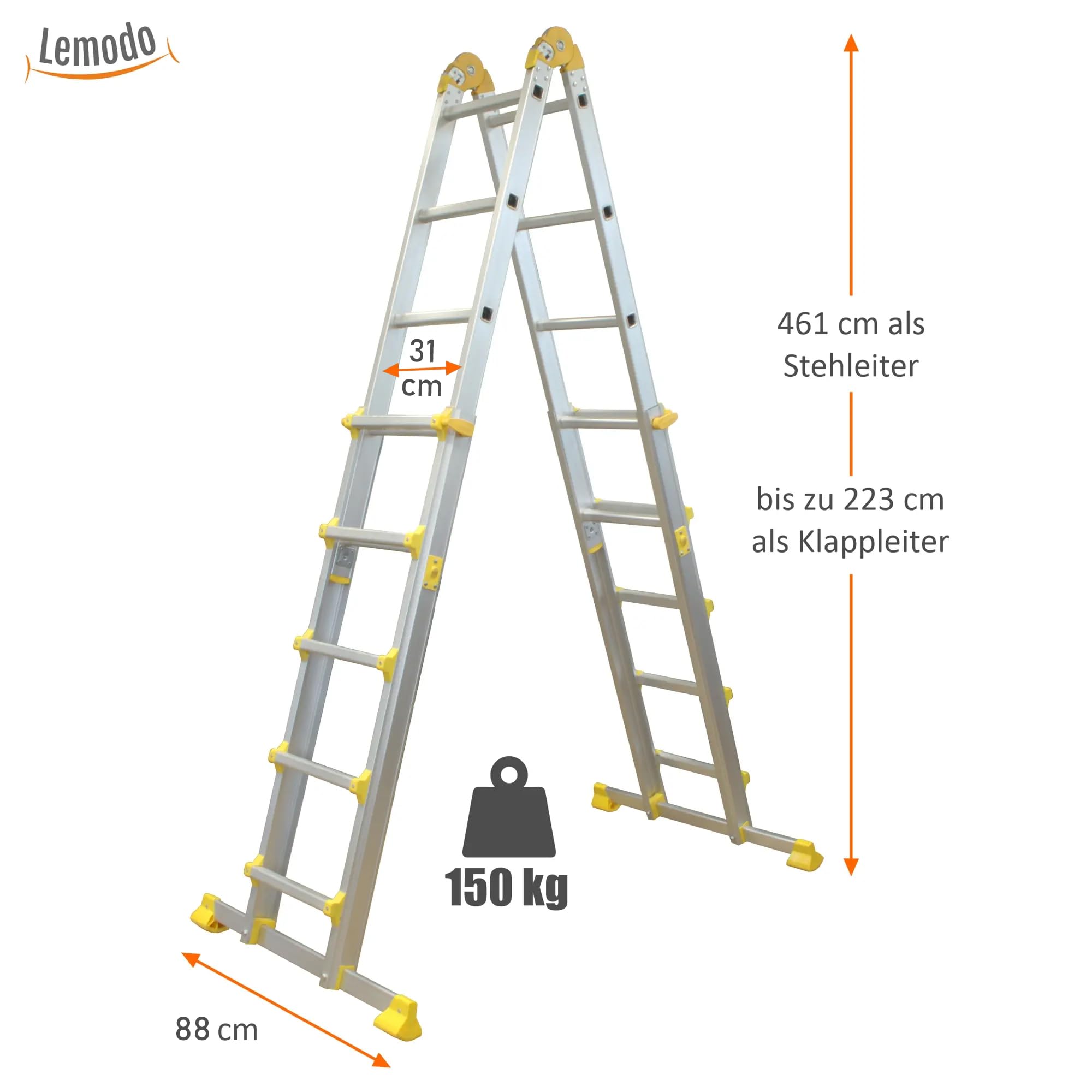lemodo-mehrzweckleiter-alu-4-teilig-4-6-m-anlege-stehleiter-bis-150-kg image 5