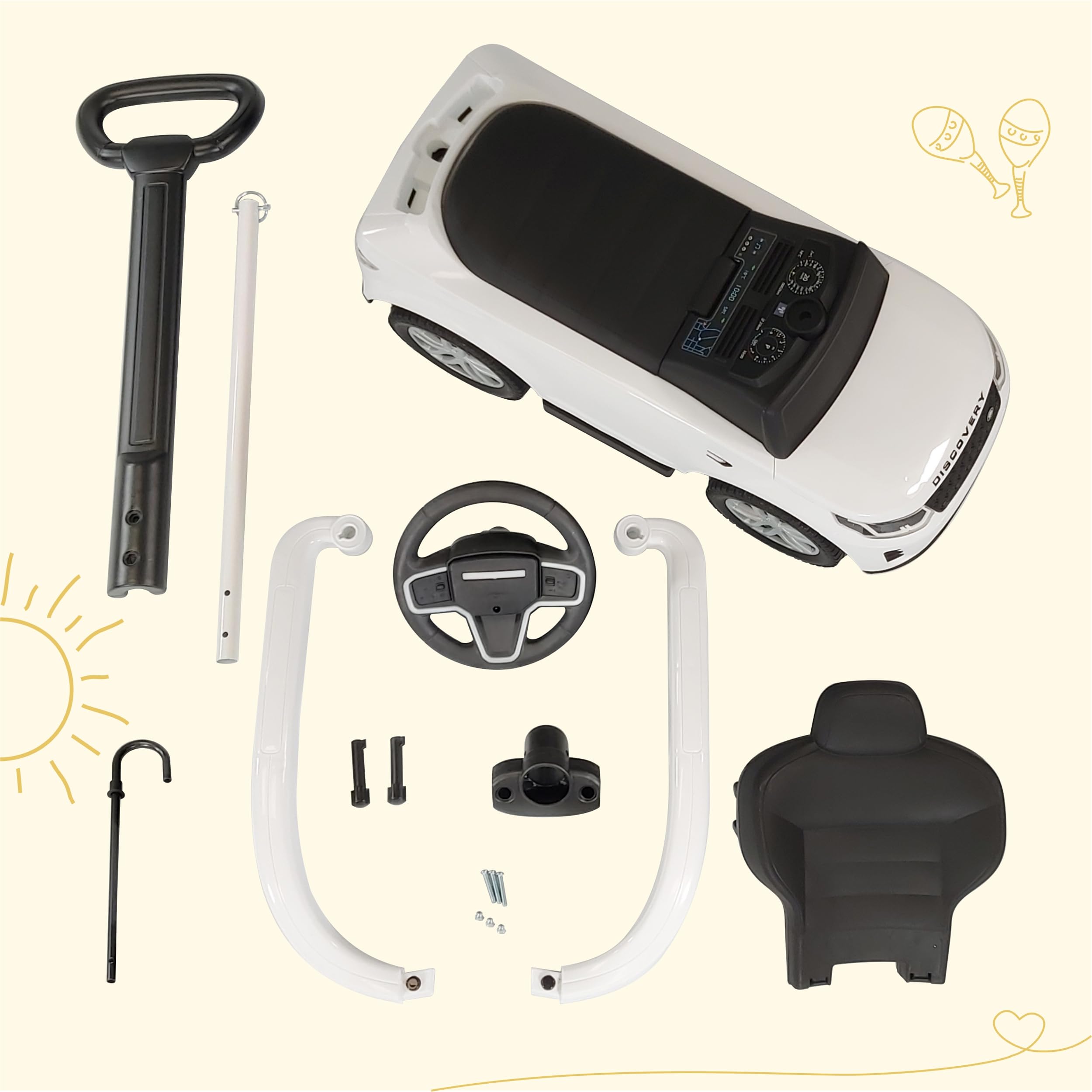 lemodo-land-rover-discovery-rutschauto-ab-1-jahr-wei-mit-schiebestange image 8