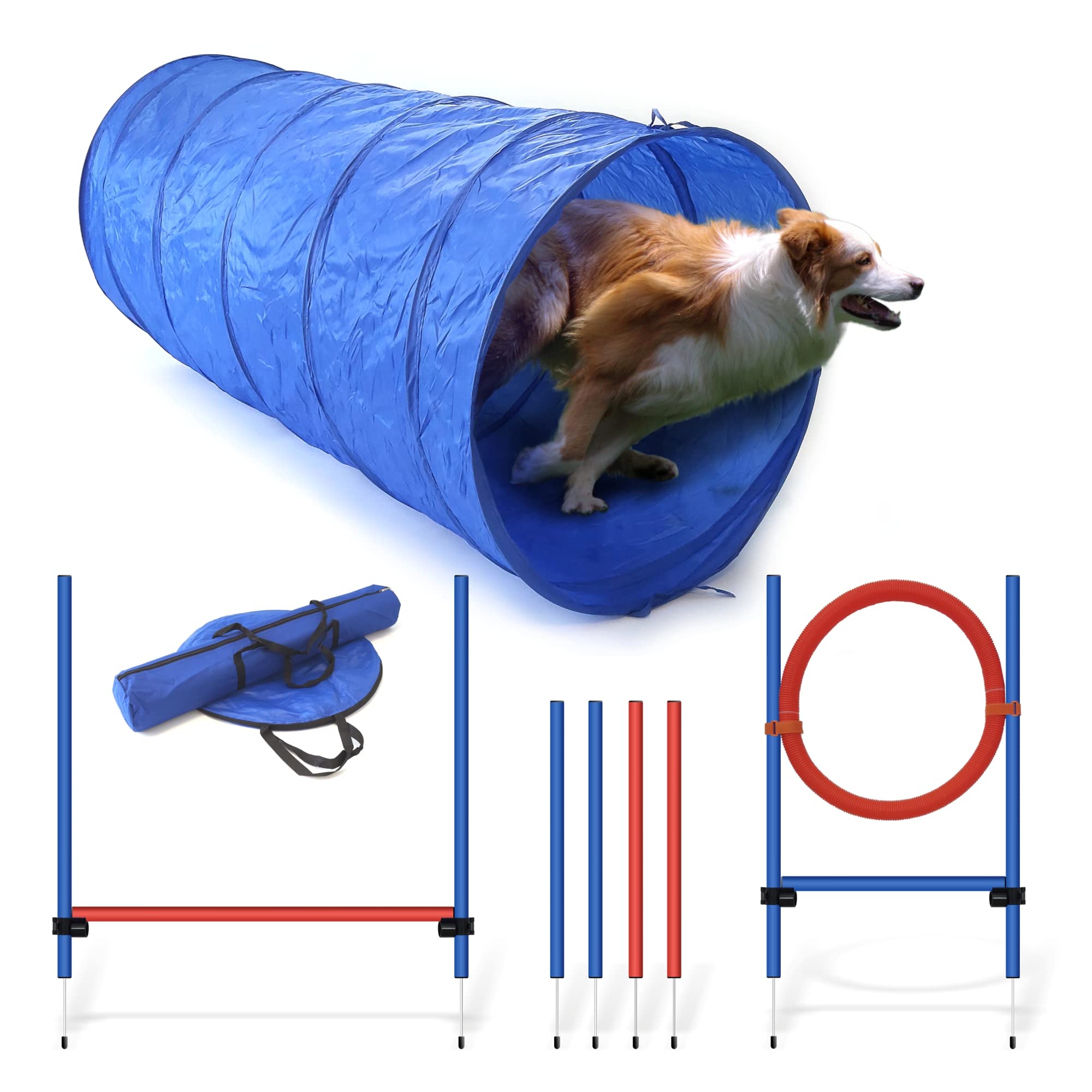 lemodo-nativ-agility-set-hunde-mit-h-rde-tunnel-und-sprungring image 1
