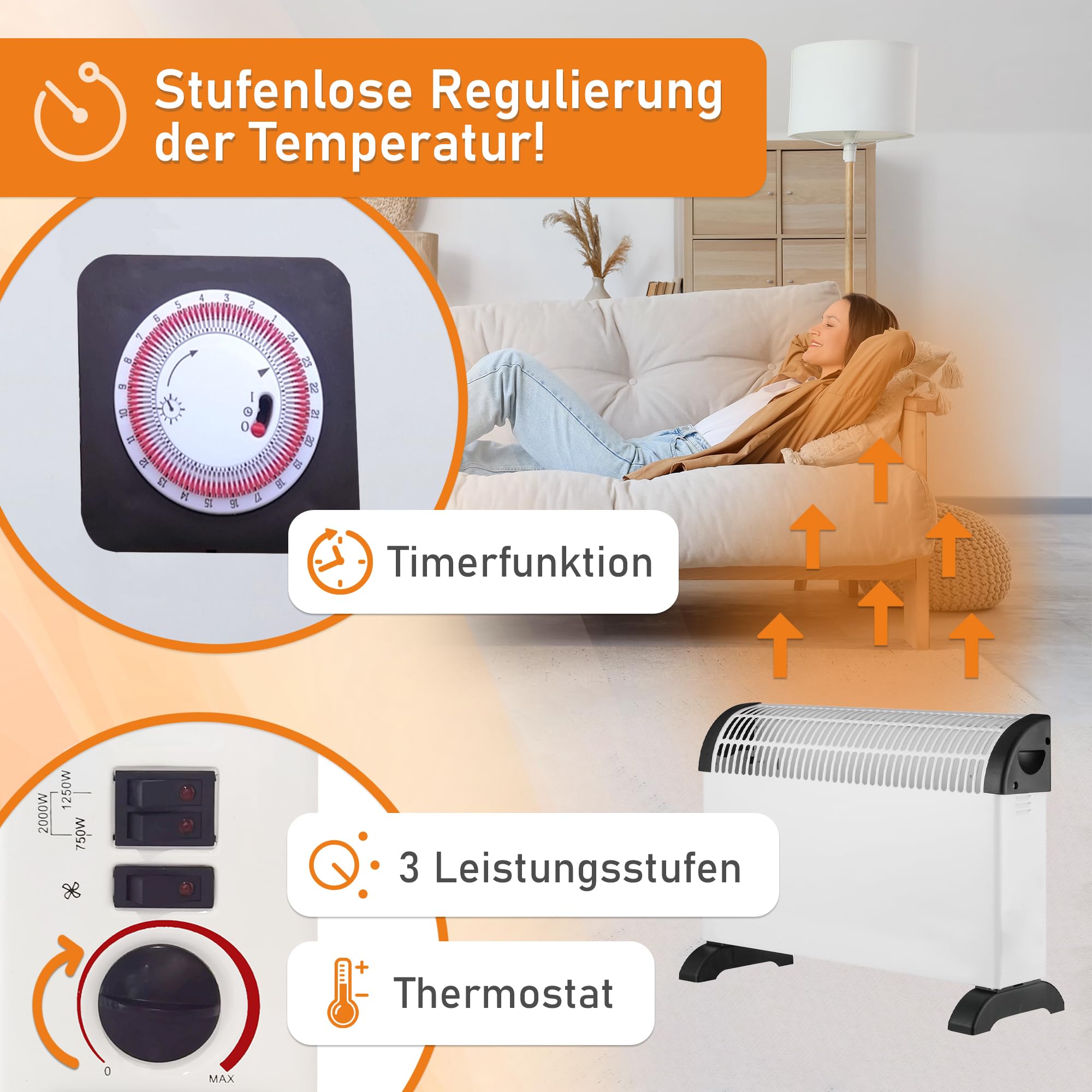 lemodo-elektroheizung-2000w-mobile-konvektorheizung-mit-thermostat-und-timer image 3