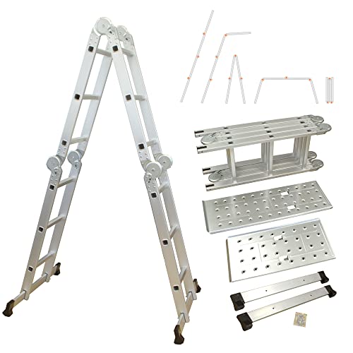 lemodo-alu-multifunktionsleiter-4x3-sprossen-356-cm-klappbar-bis-150-kg image 8