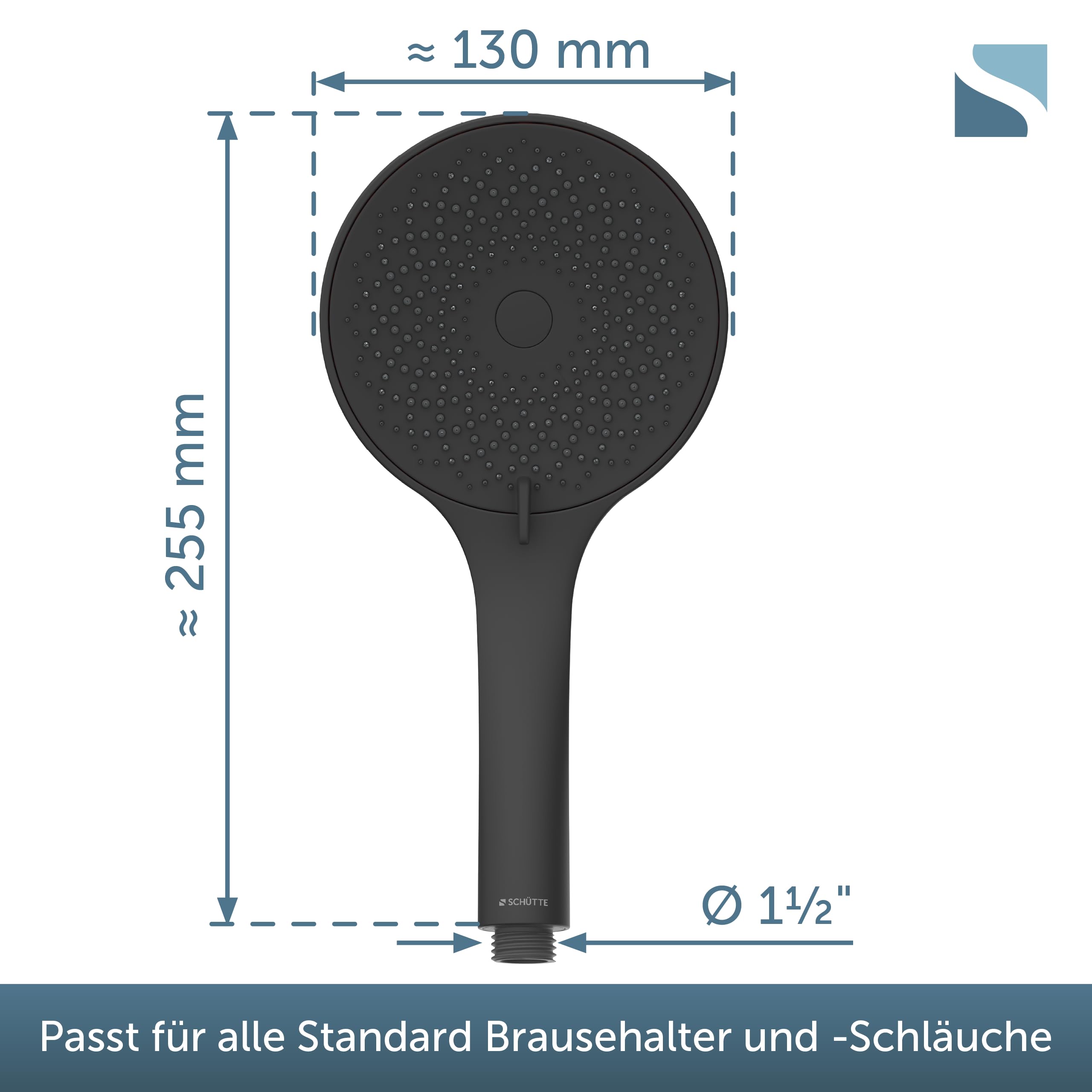 sch-tte-capri-handbrause-schwarz-mit-samtstrahl-und-3-strahlarten image 2