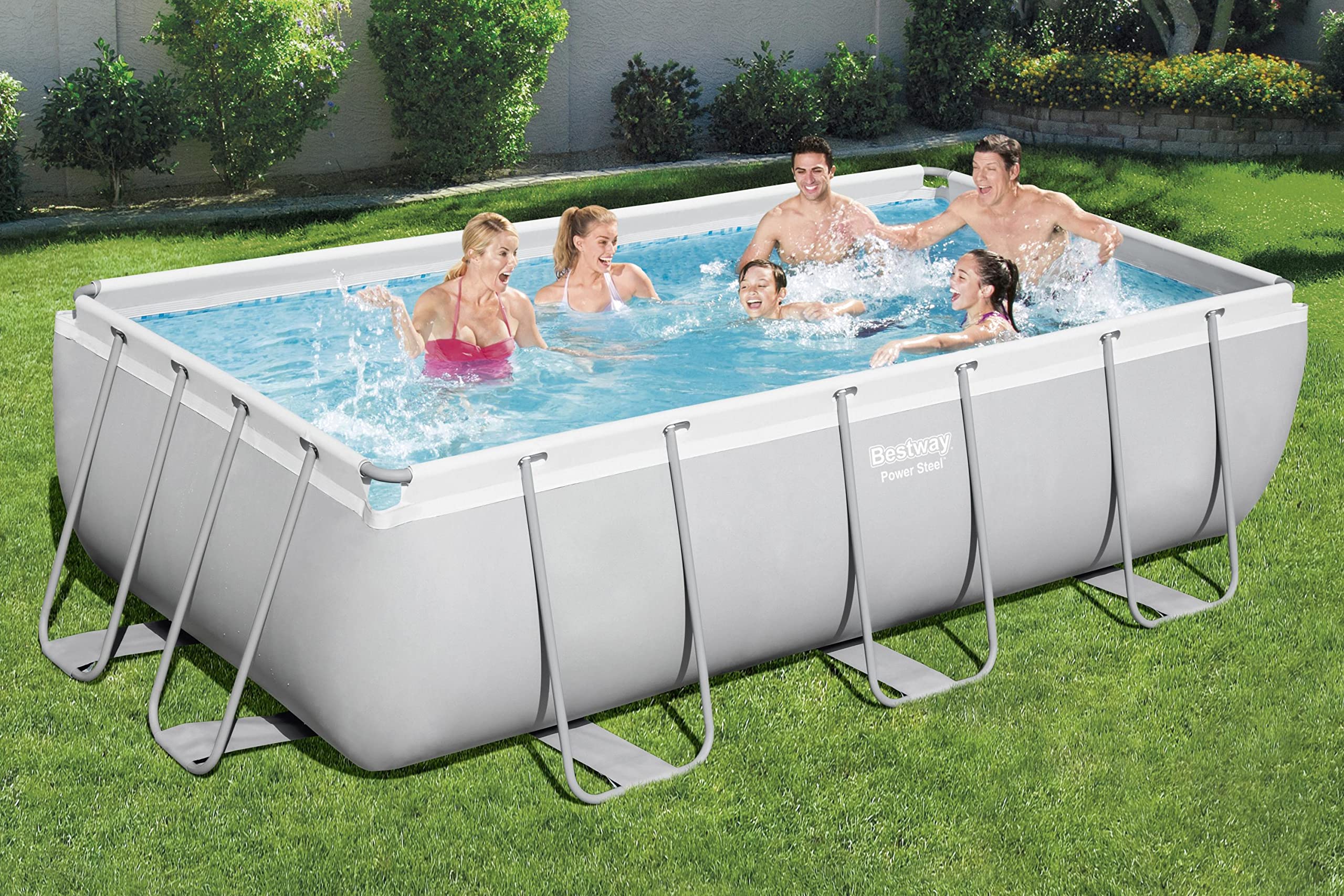 bestway-power-steel-frame-pool-set-eckig-404-x-201-x-100-cm-mit-sandfilteranlage image 2