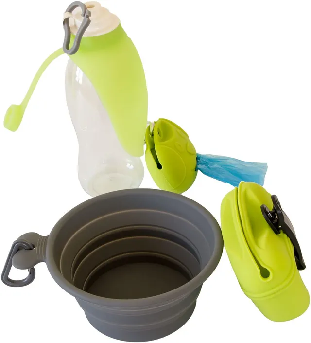 lemodo-hunde-set-to-go-4-teilig-trinkflasche-napf-leckerli-tasche-kotbeutelspend image 1