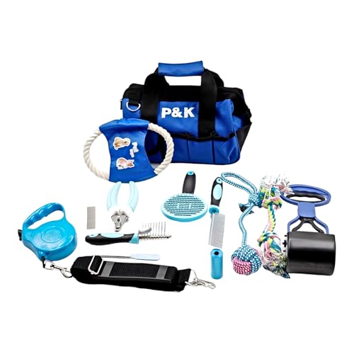 p-k-15-teiliges-tierpflege-spielset-blau-f-r-hunde image 3