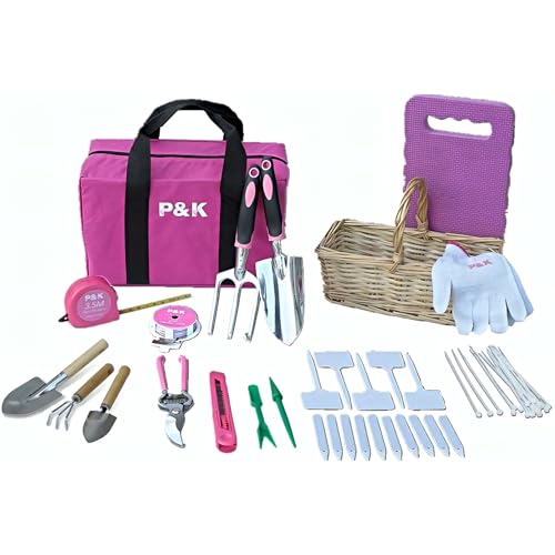 p-k-gartenwerkzeugset-49-teilig-pink-mit-korb-und-tasche image 4