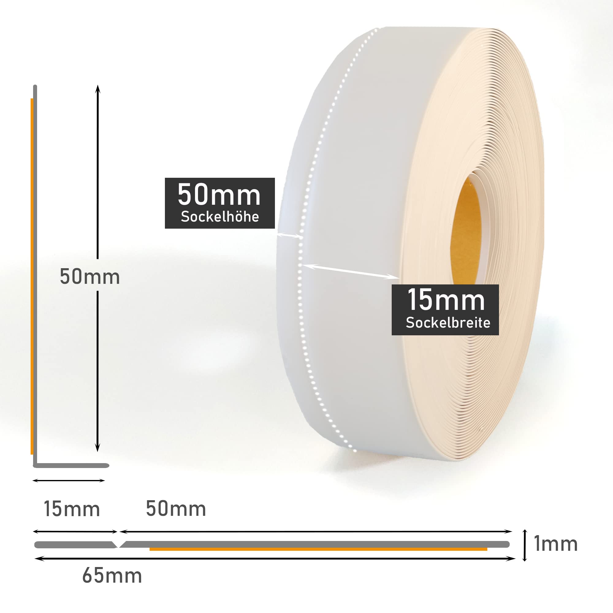 lemodo-sockelleiste-selbstklebend-5-m-wei-50-x-15-mm-weichsockelleiste-pvc image 4