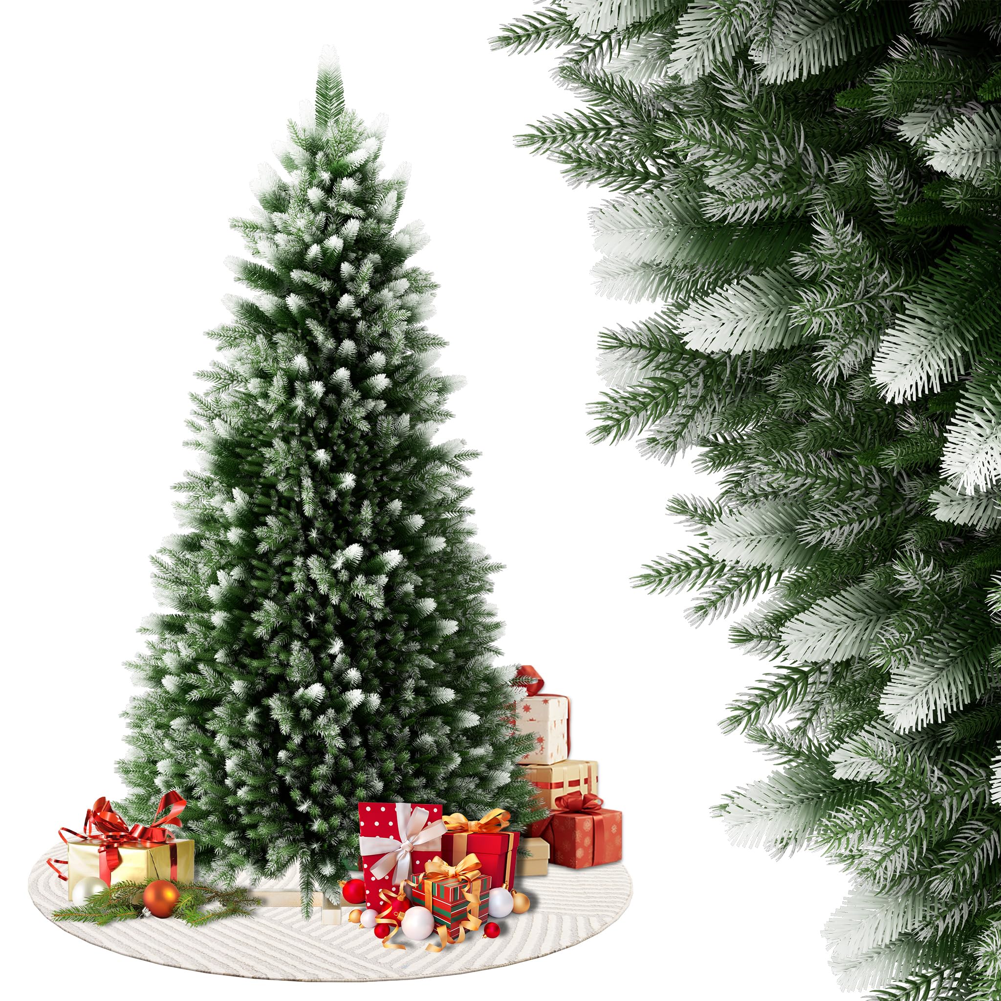 fivmen-weihnachtsbaum-k-nstlich-180-cm-gr-n-mit-holzsockel image 8