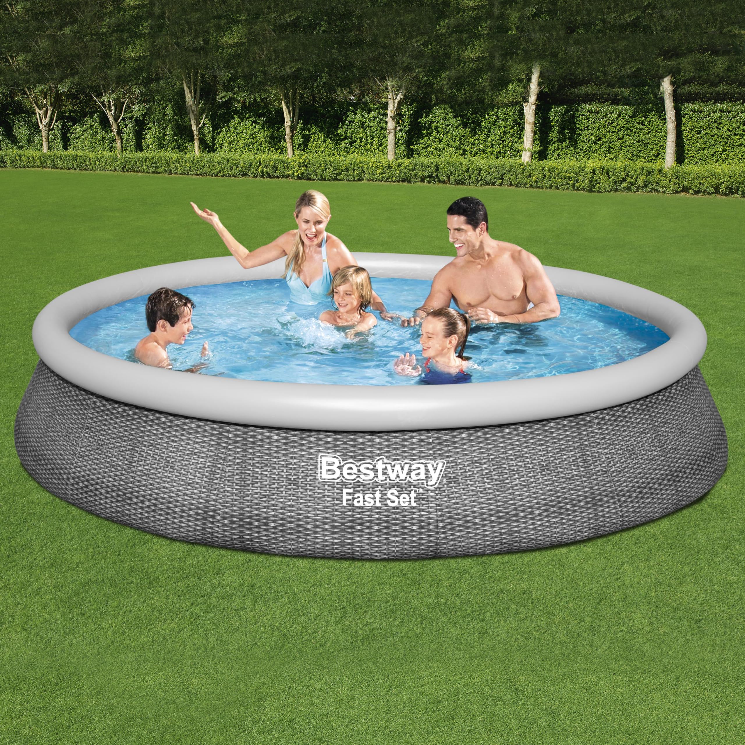 bestway-fast-set-aufstellpool-set-396x84-cm-rattan-schiefergrau-mit-filterpumpe image 2
