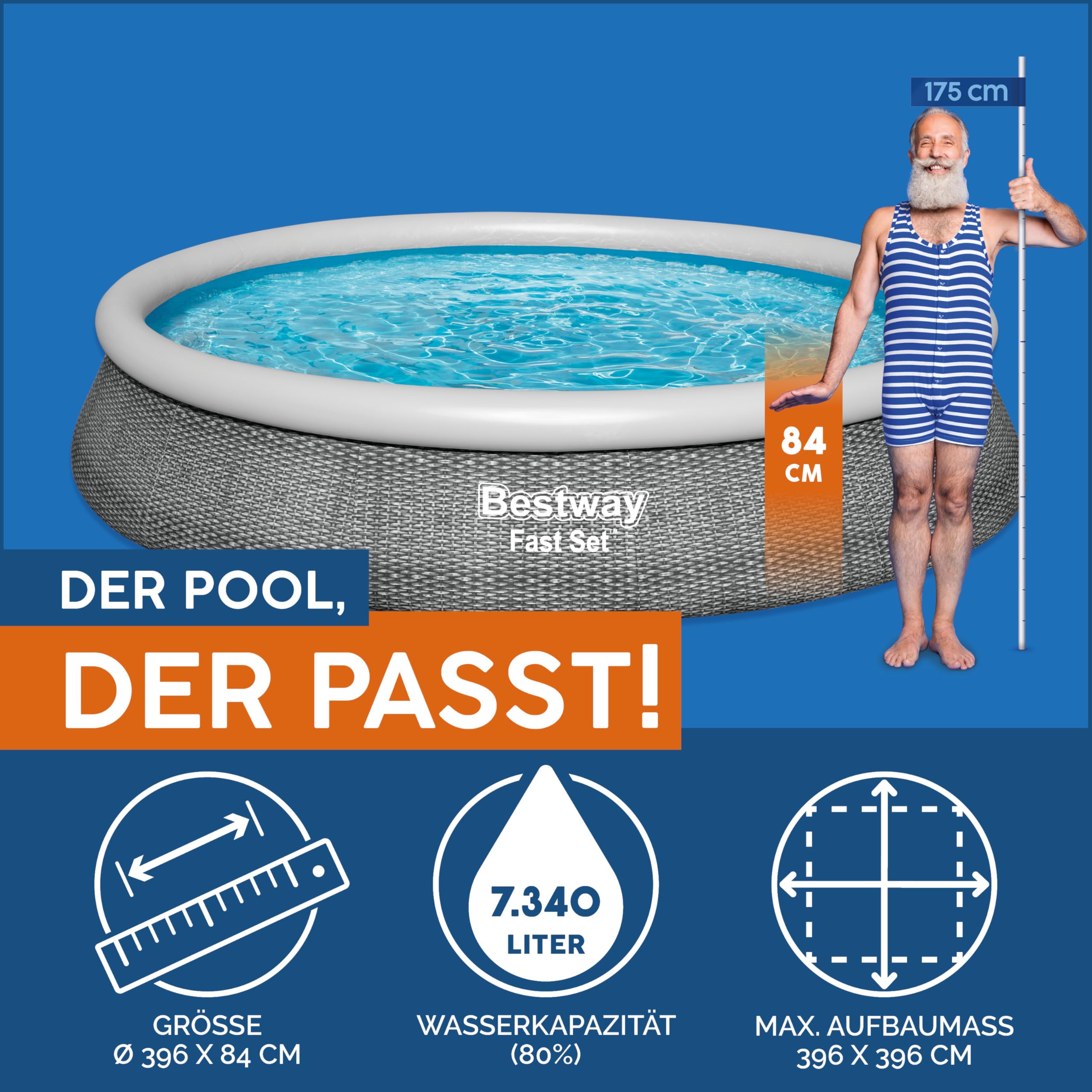 bestway-fast-set-aufstellpool-set-396x84-cm-rattan-schiefergrau-mit-filterpumpe image 3