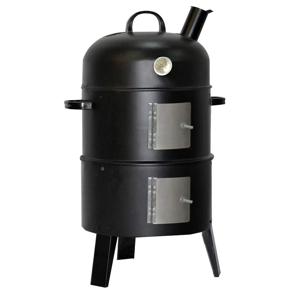lemodo-smoker-grill-r-ucherofen-holzkohle-41cm-mit-thermometer image 1