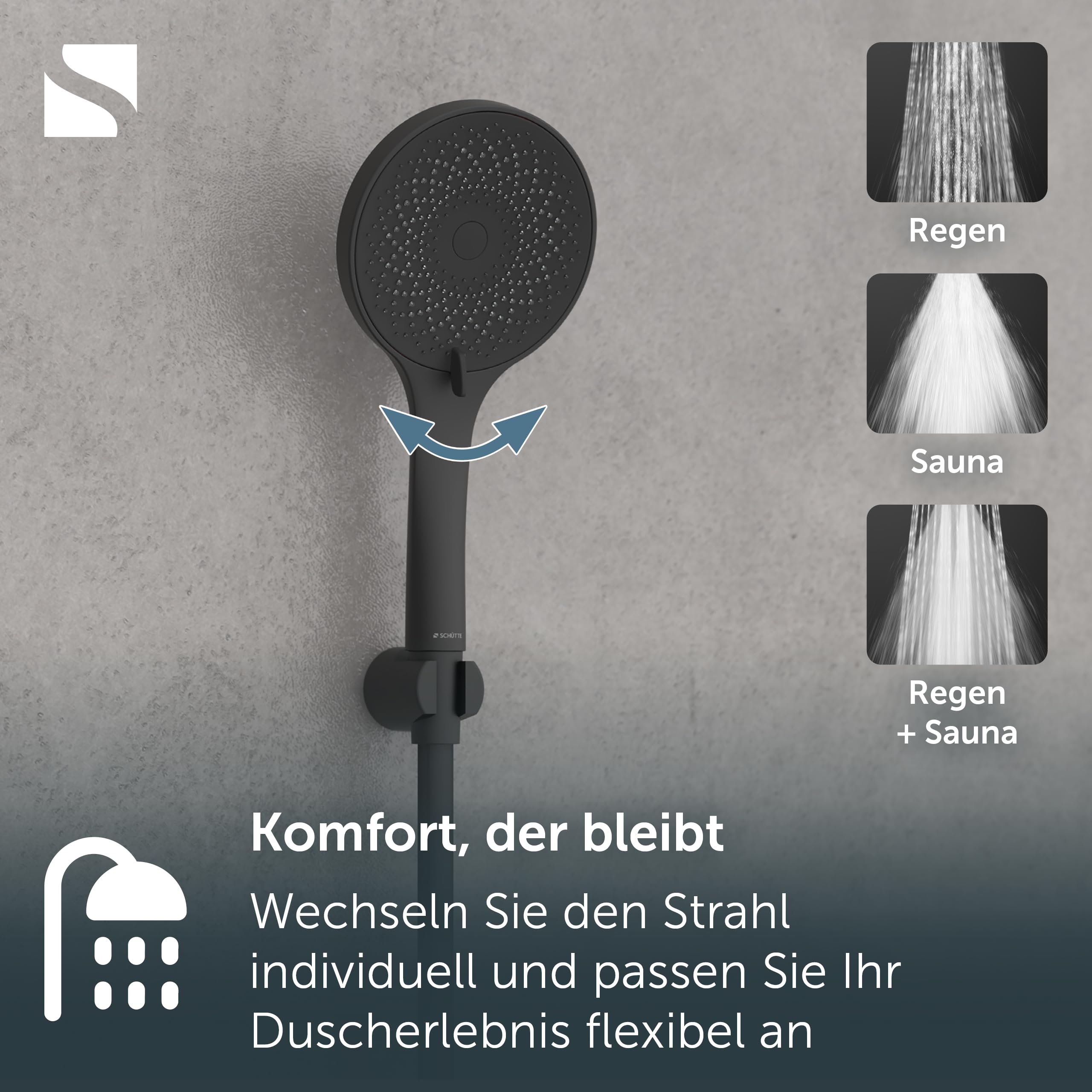 sch-tte-capri-handbrause-schwarz-mit-samtstrahl-und-3-strahlarten image 3