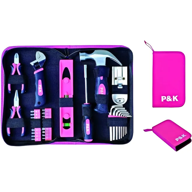 p-k-werkzeugset-35-teilig-pink-im-etui-haushalts-werkzeugkoffer-kompakt image 1