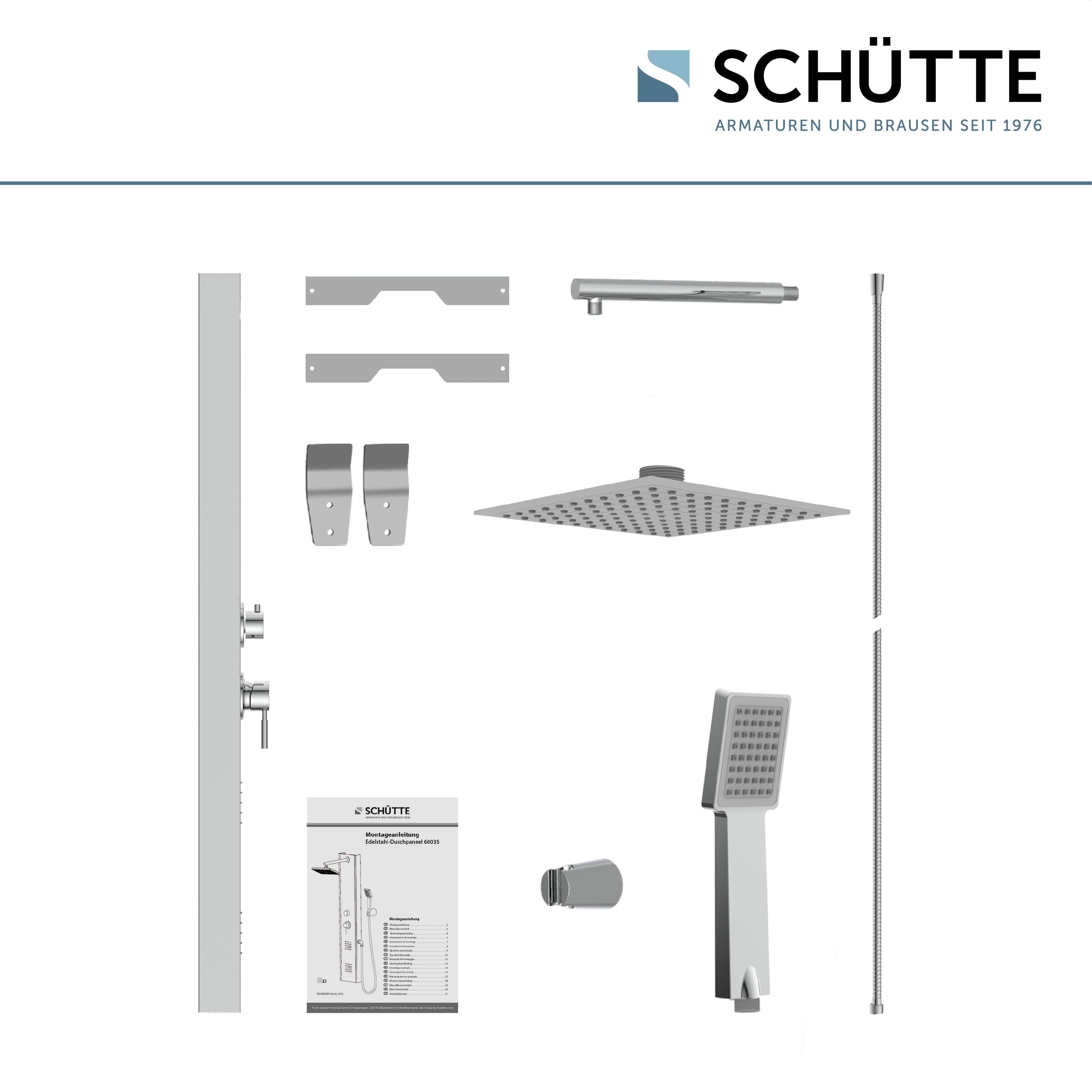 sch-tte-brausegarnitur-19144-edelstahl-mit-berkopfbrause-handbrause-und-massaged image 2