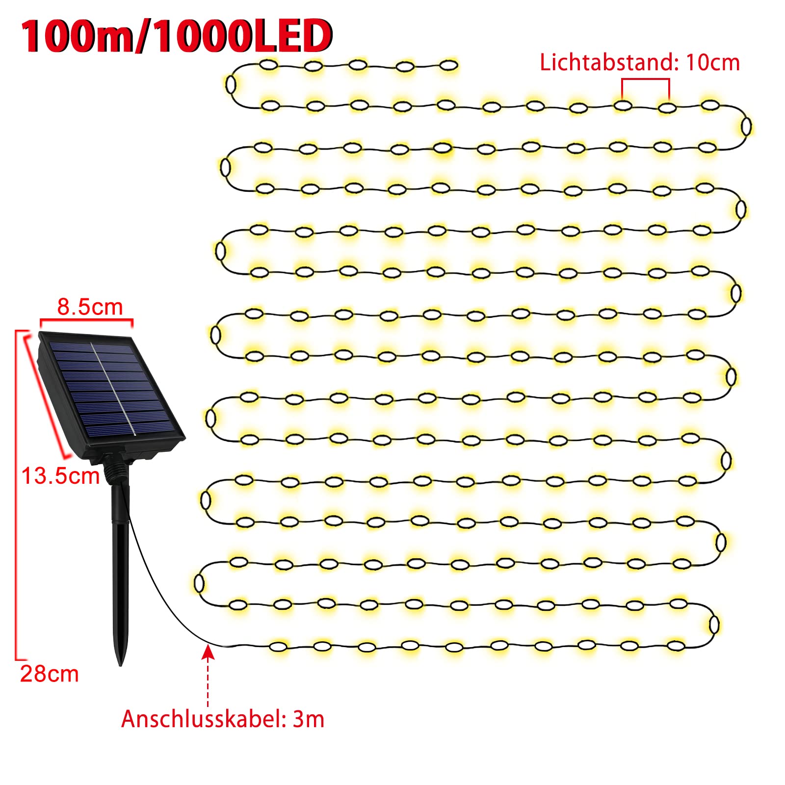 fivmen-solar-lichterkette-aussen-100-m-mit-1000-led-warmwei image 2