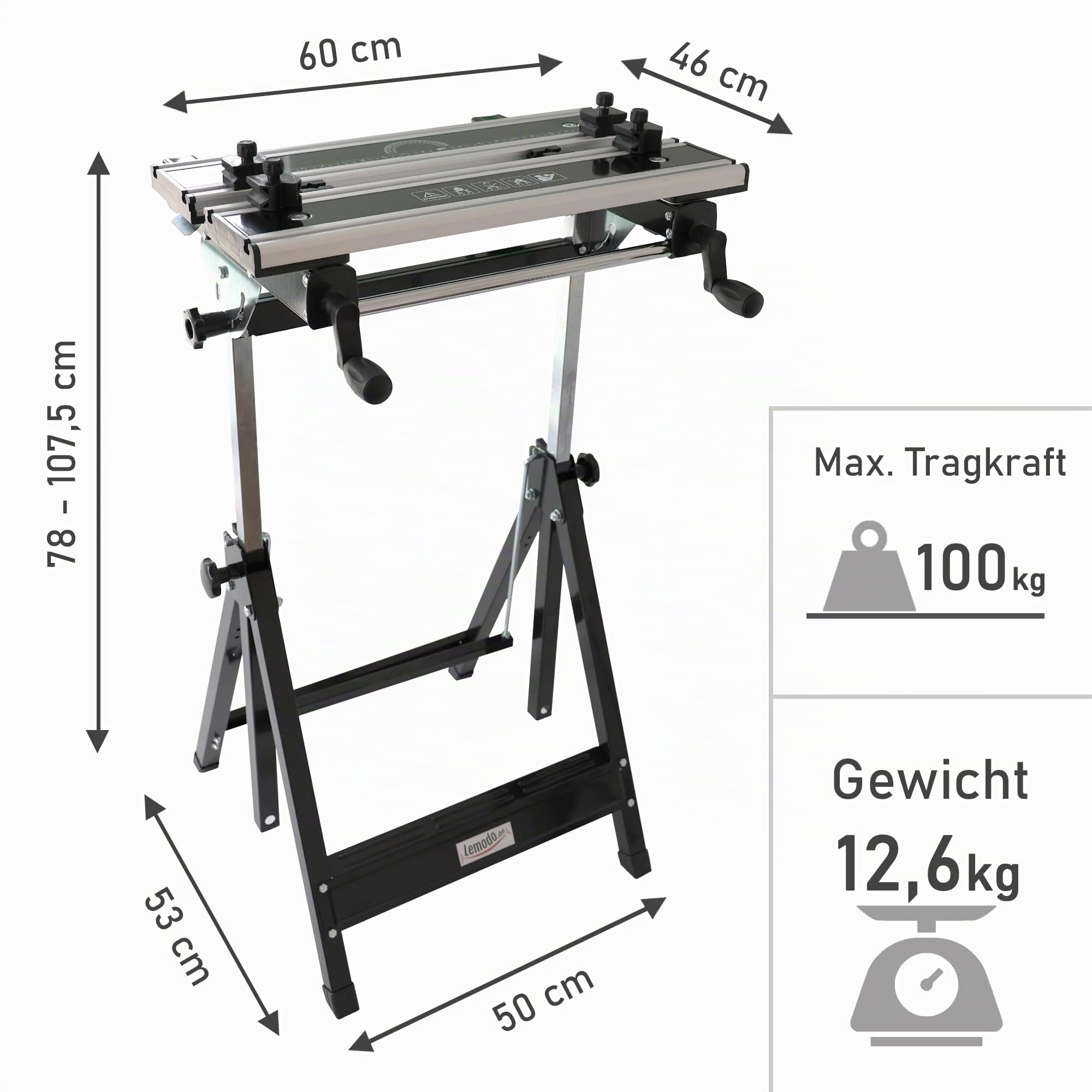 lemodo-mobile-werkbank-klappbar-arbeitstisch-stahl-aluminium-neigungsverstellbar image 4
