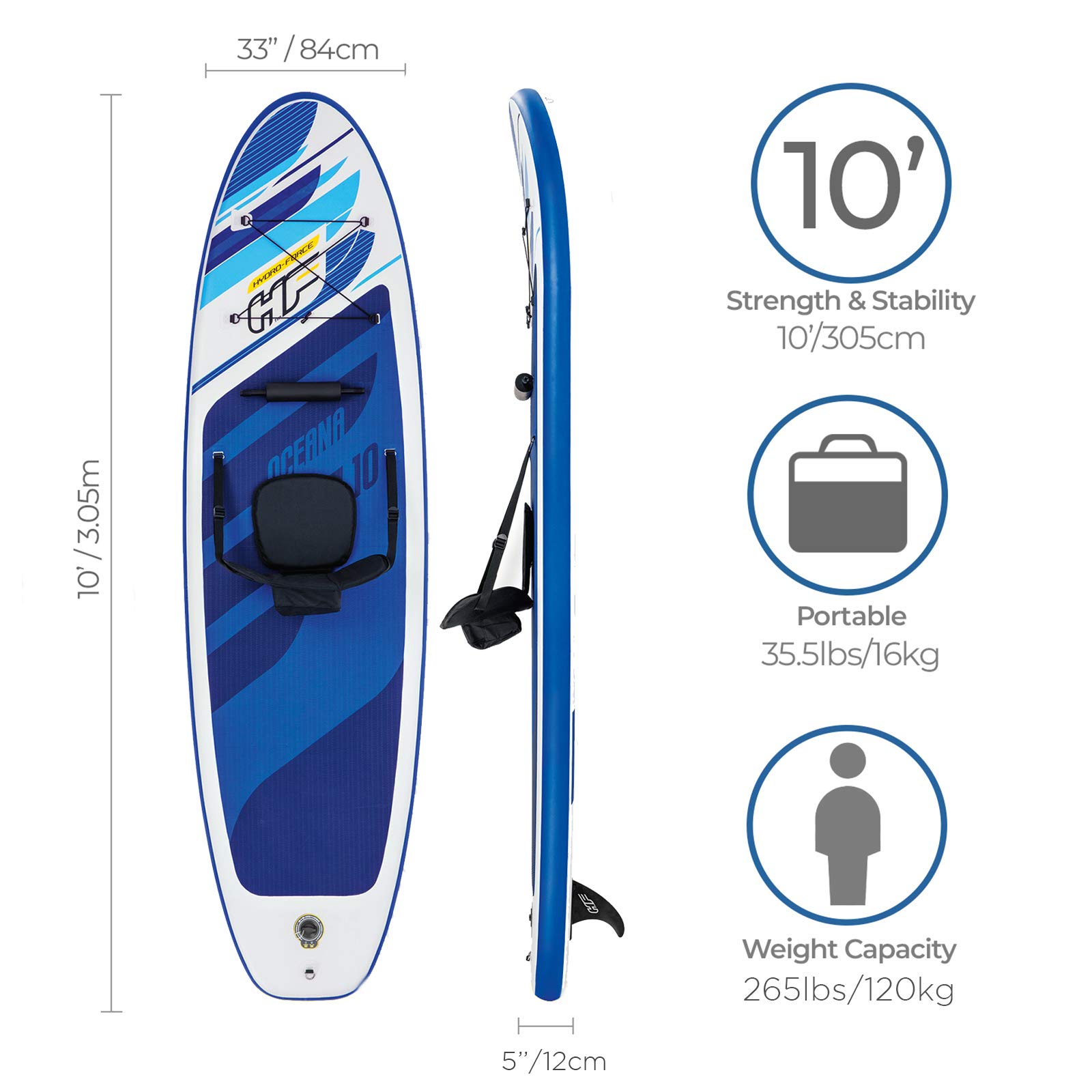 lemodo-hydro-force-sup-board-aufblasbar-305x84x12-cm-komplettset-mit-kajak-sitz image 5