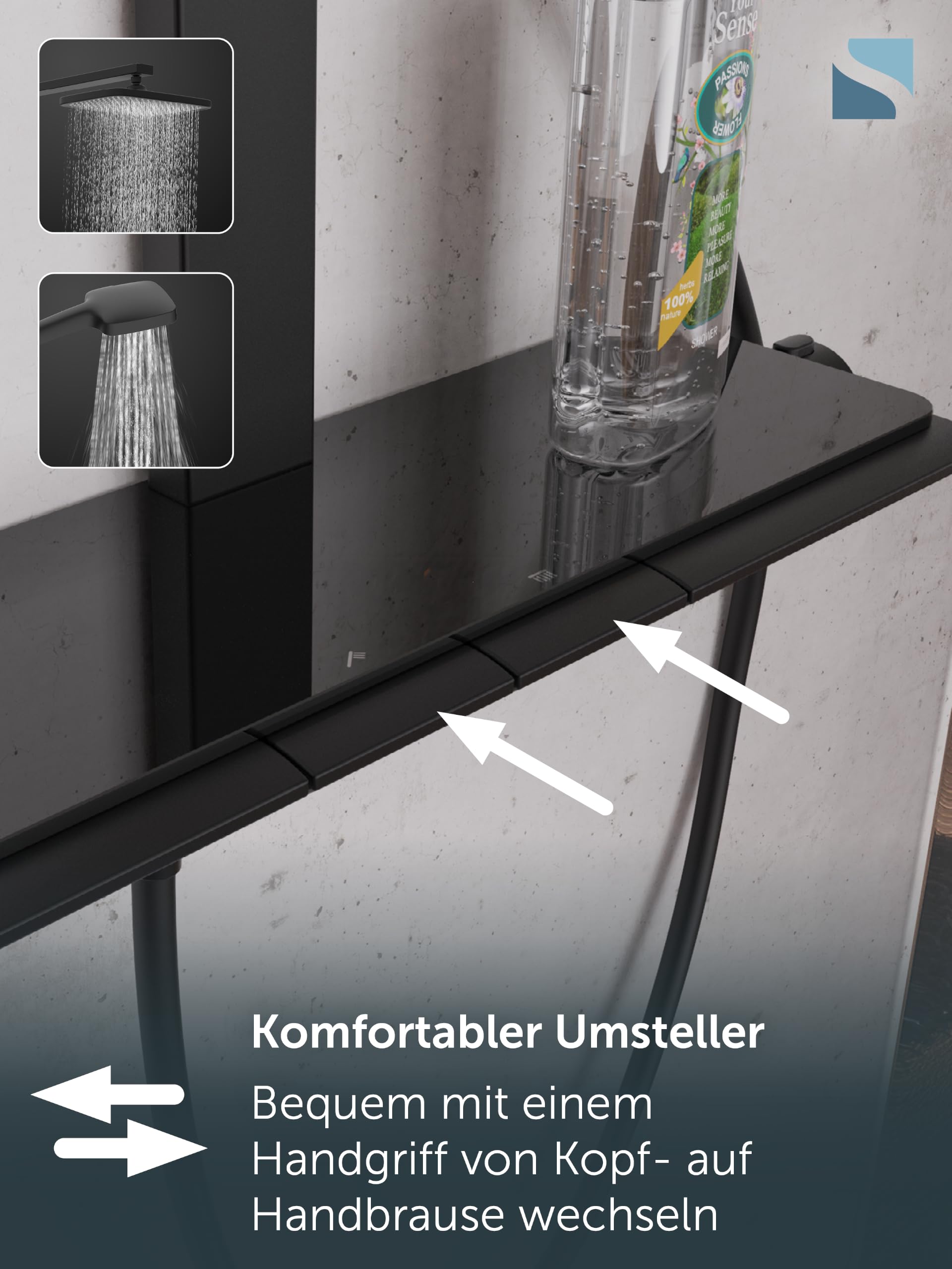 sch-tte-hawaii-duschsystem-thermostat-glasablage-kopfbrause-30x20-cm-schwarz image 5