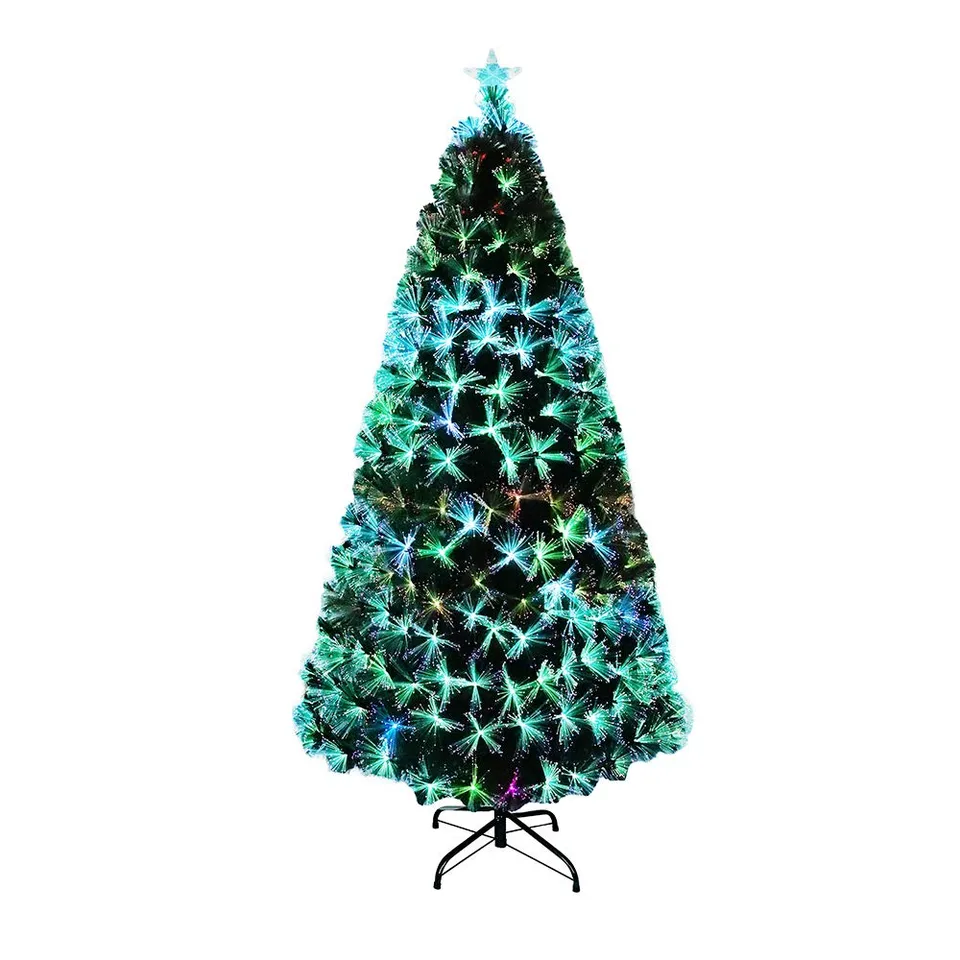fivmen-k-nstlicher-weihnachtsbaum-240-cm-mit-glasfaser-farbwechsel-und-metallst- image 1