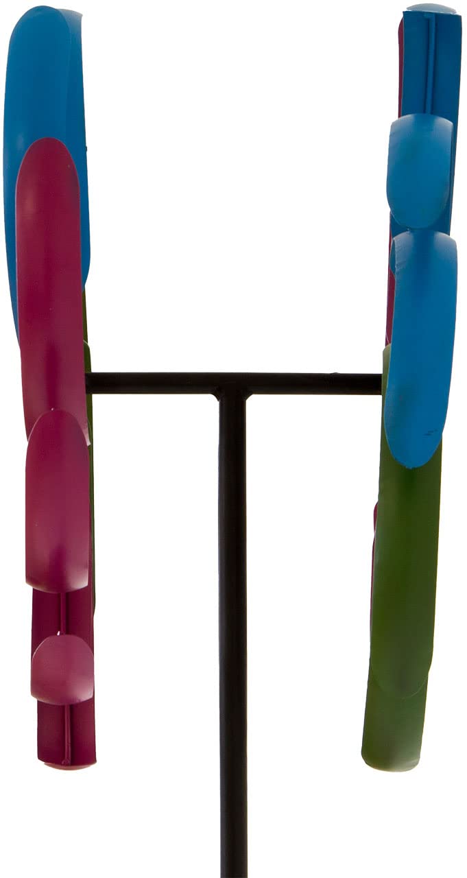 lemodo-nativ-windrad-garten-175-cm-gartenstecker-mit-2-windr-dern-metall-bunt image 3