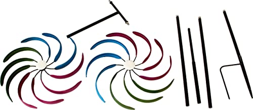 lemodo-nativ-windrad-garten-175-cm-gartenstecker-mit-2-windr-dern-metall-bunt image 8