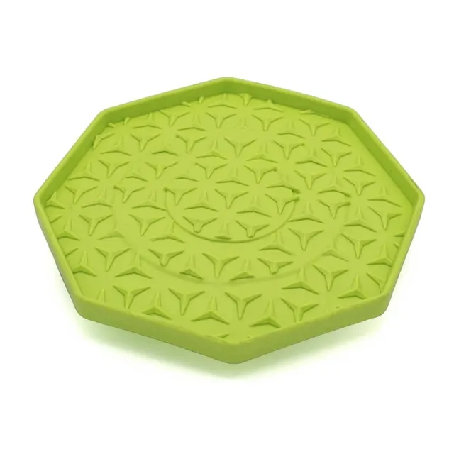 lemodo-ladi-mat-leckmatte-hund-katze-hellgr-n-8-eckig-25-cm-silikon-mit-wobbler- image 1