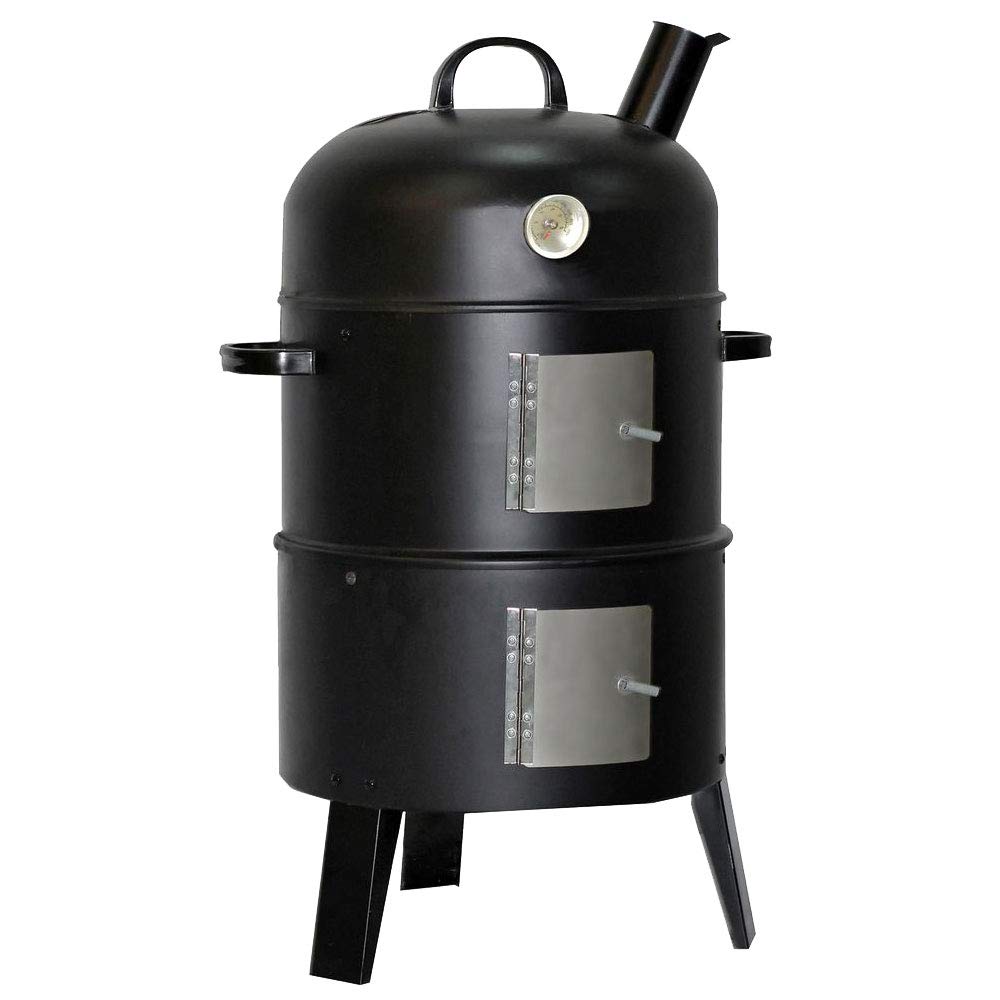 lemodo-smoker-grill-r-ucherofen-holzkohle-41cm-mit-thermometer image 1