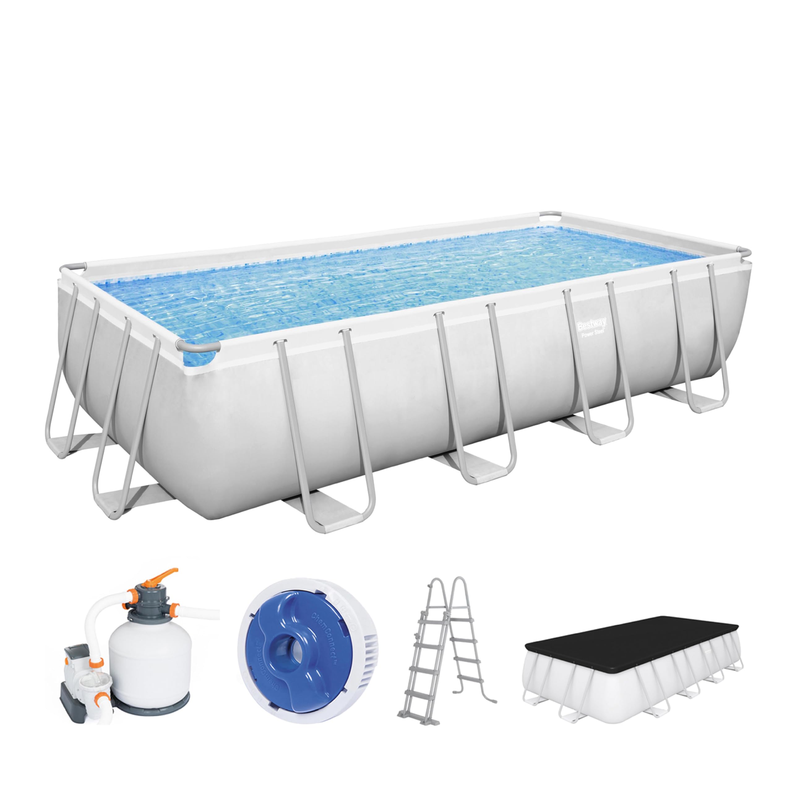 lemodo-bestway-power-steel-frame-pool-set-549x274x122-cm-eckig-mit-sandfilter image 1