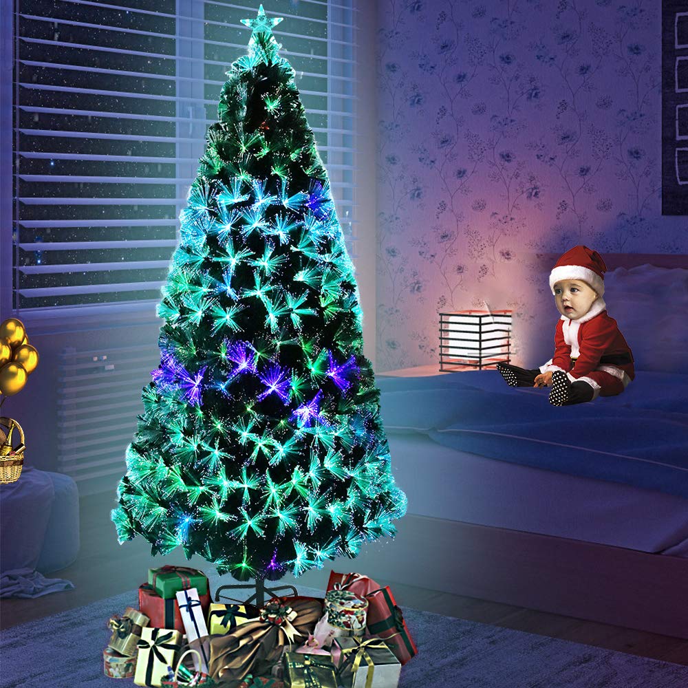 fivmen-k-nstlicher-weihnachtsbaum-240-cm-mit-glasfaser-farbwechsel-und-metallst- image 7
