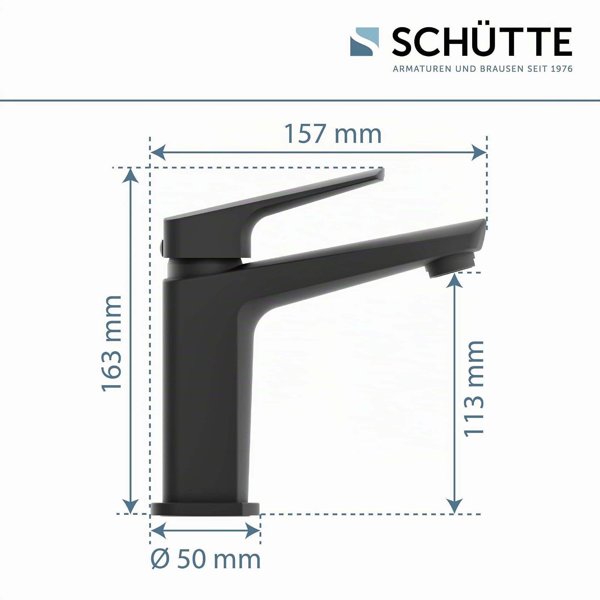 sch-tte-raven-34016-waschtischarmatur-schwarz-matt-mit-ablaufgarnitur image 2