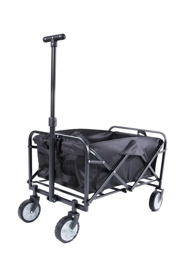 lemodo-bollerwagen-faltbar-schwarz-bis-80-kg-gartenwagen image 1