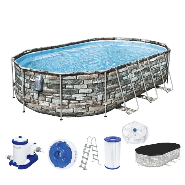 bestway-power-steel-comfort-jet-frame-pool-set-oval-610-x-366-x-122-cm-steinwand image 1