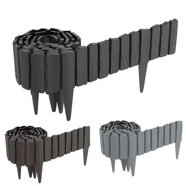 fivmen-rasenkante-kunststoff-4-6-m-holzoptik-mit-10-cm-stiften-anthrazit image 1