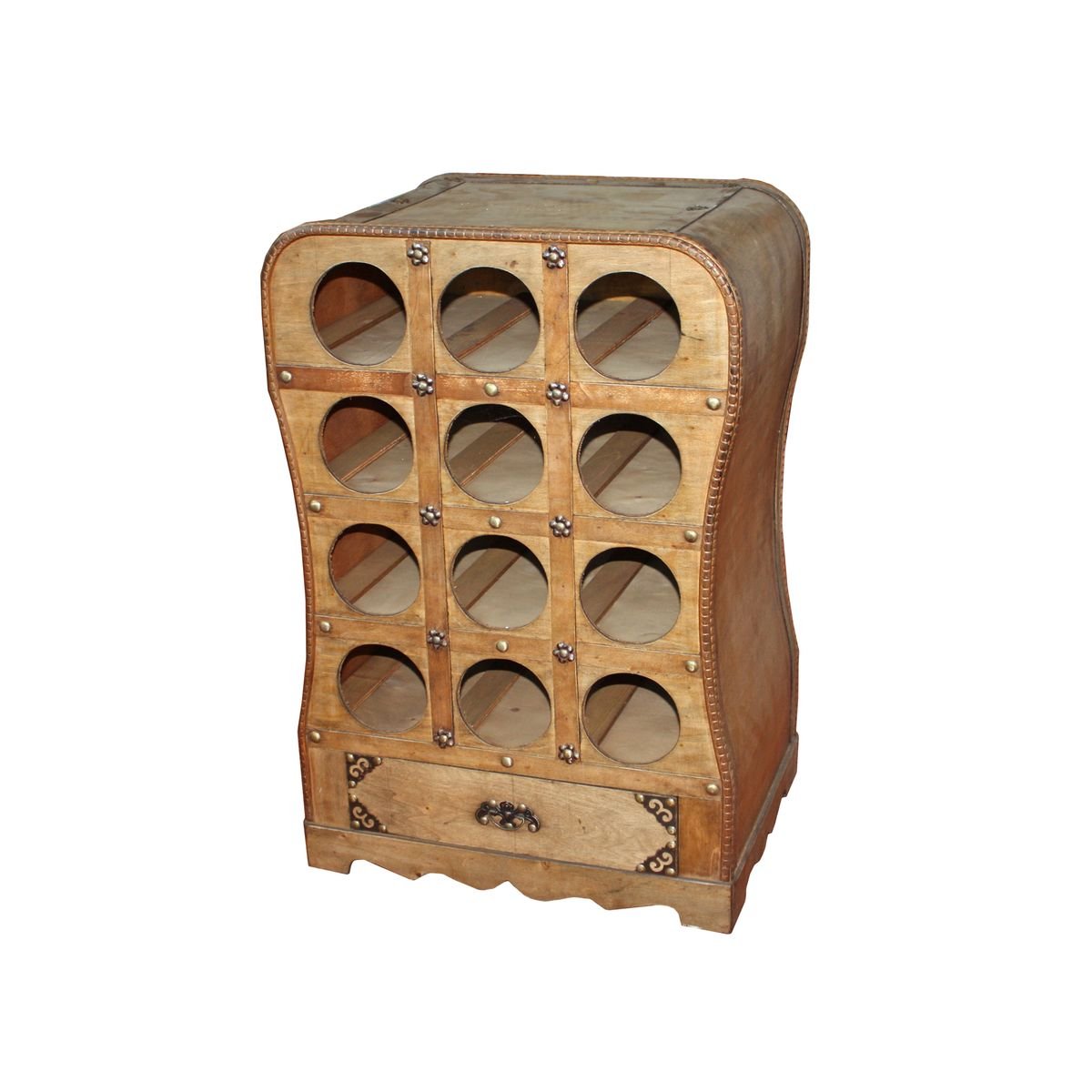 lemodo-weinregal-holz-kolonialstil-braun-f-r-12-flaschen image 1