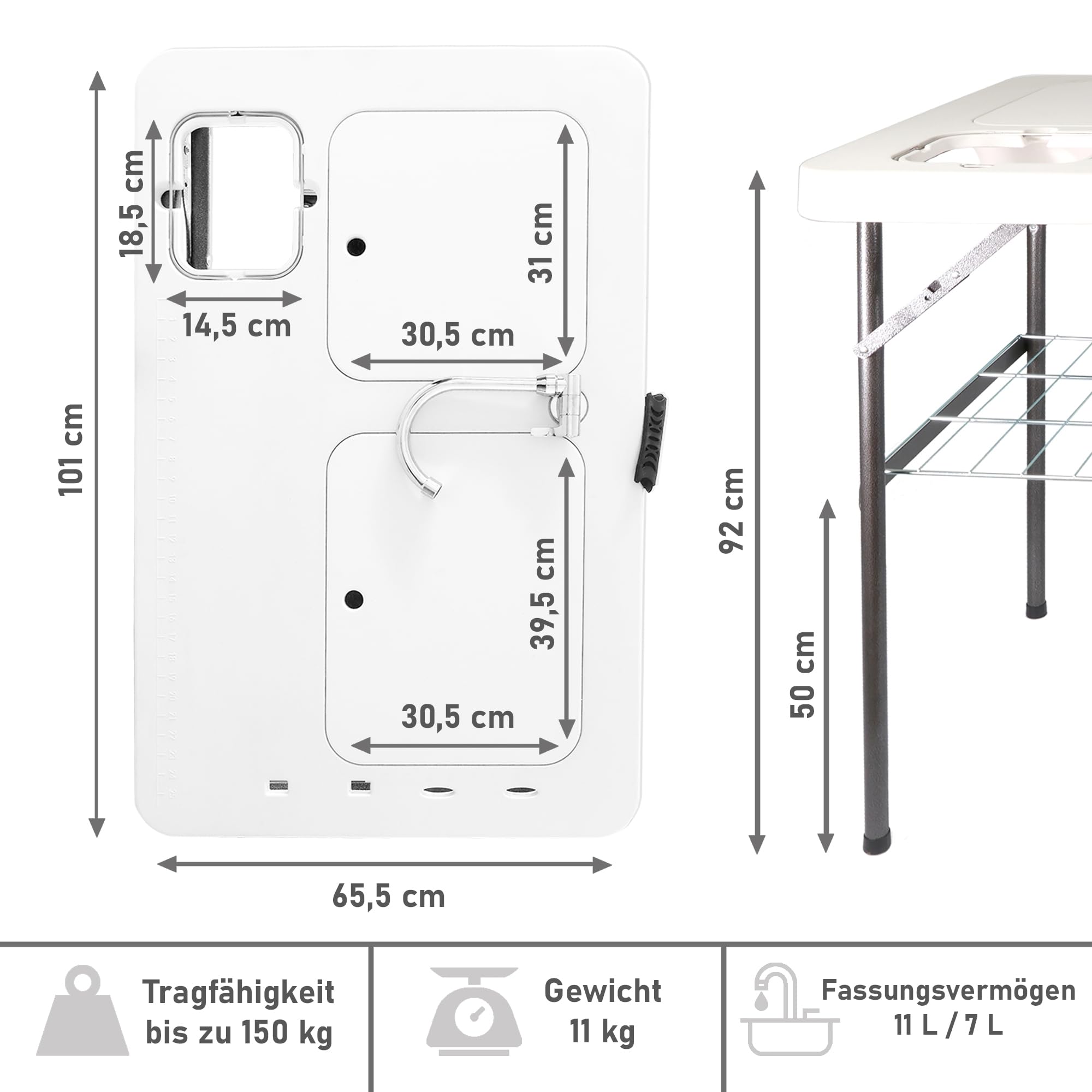 lemodo-klappbarer-filetiertisch-mit-2-sp-lbecken-mobile-camping-sp-le-outdoor image 2