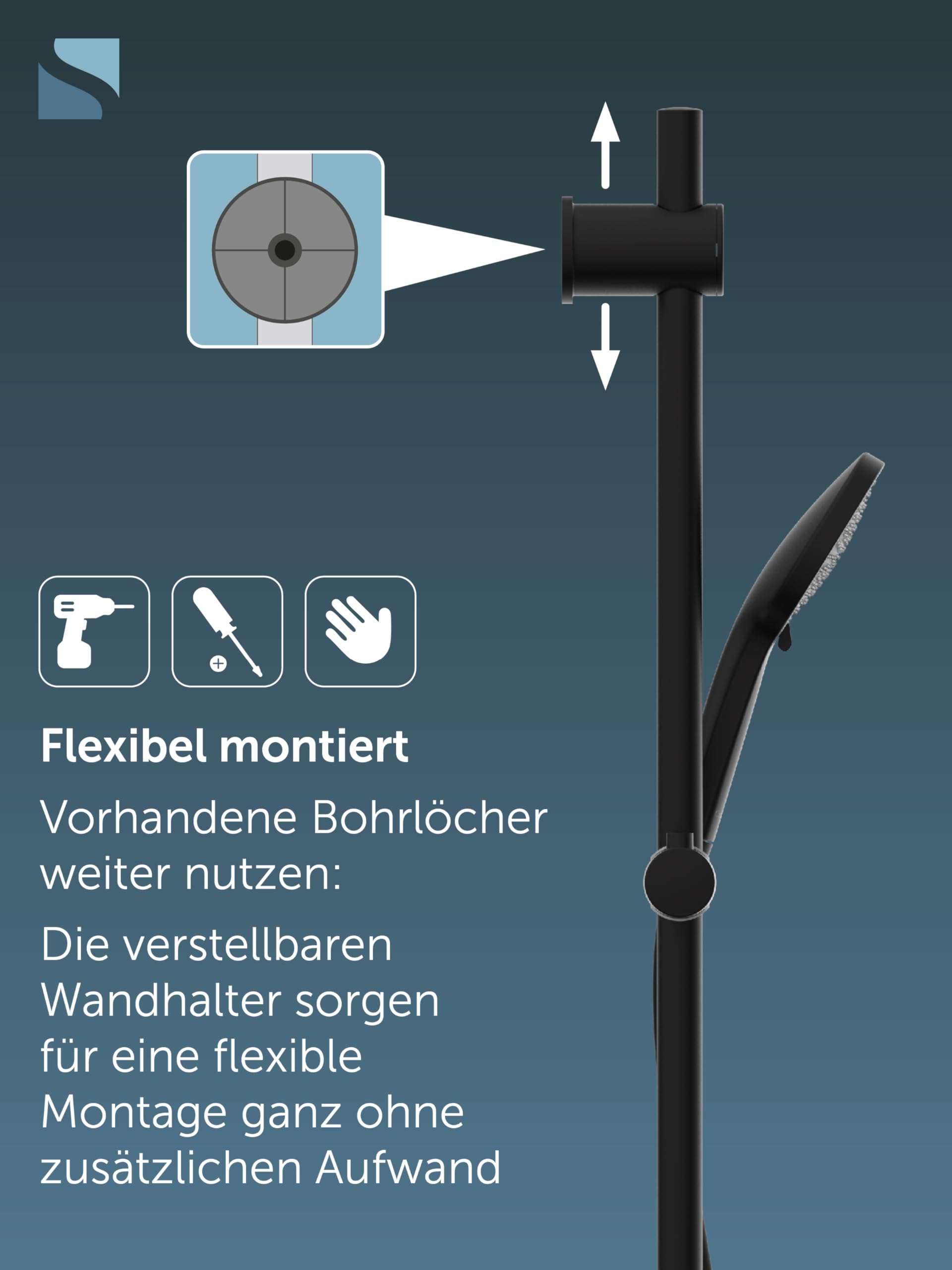 sch-tte-raven-black-series-duschstange-70-cm-mit-handbrause-und-schlauch-schwarz image 5