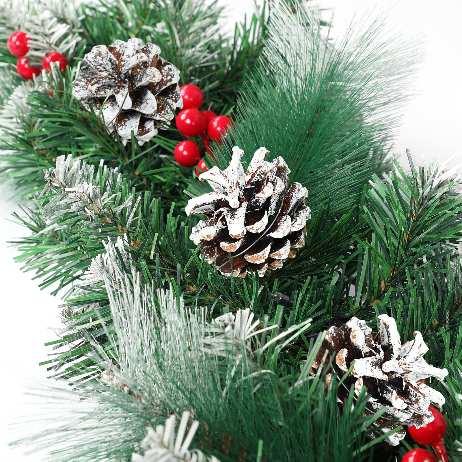 fivmen-weihnachtsgirlande-mit-beleuchtung-300-cm-batterie-tannenzapfen image 6